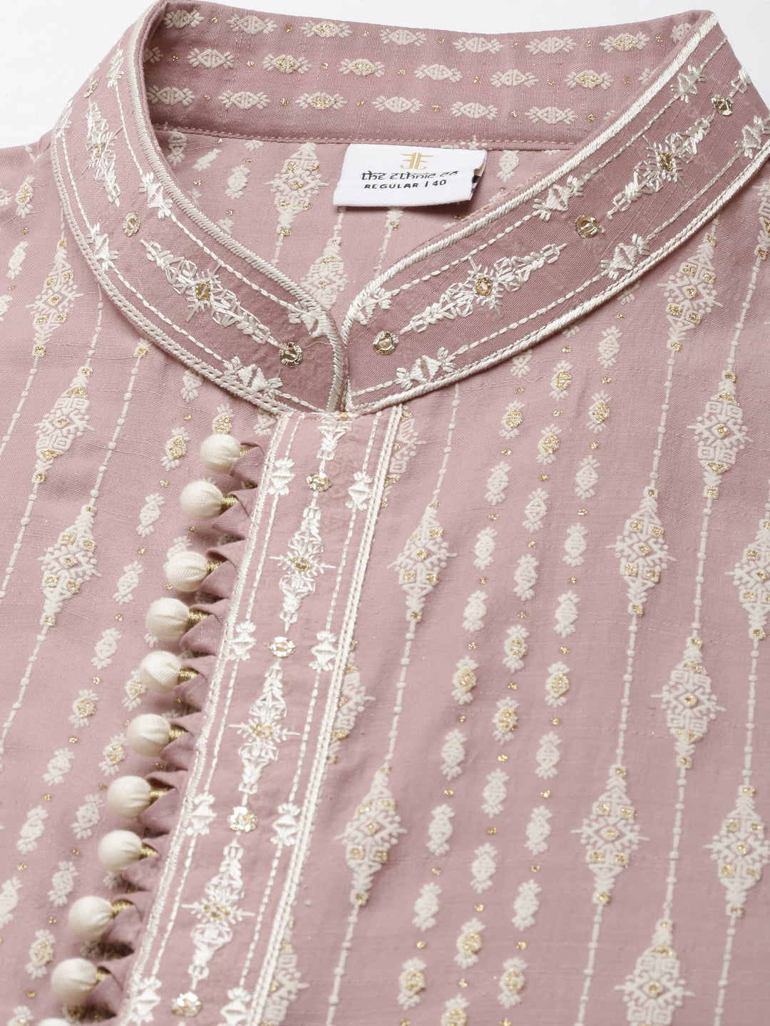 Old Rose Khadi Print Kurta Set