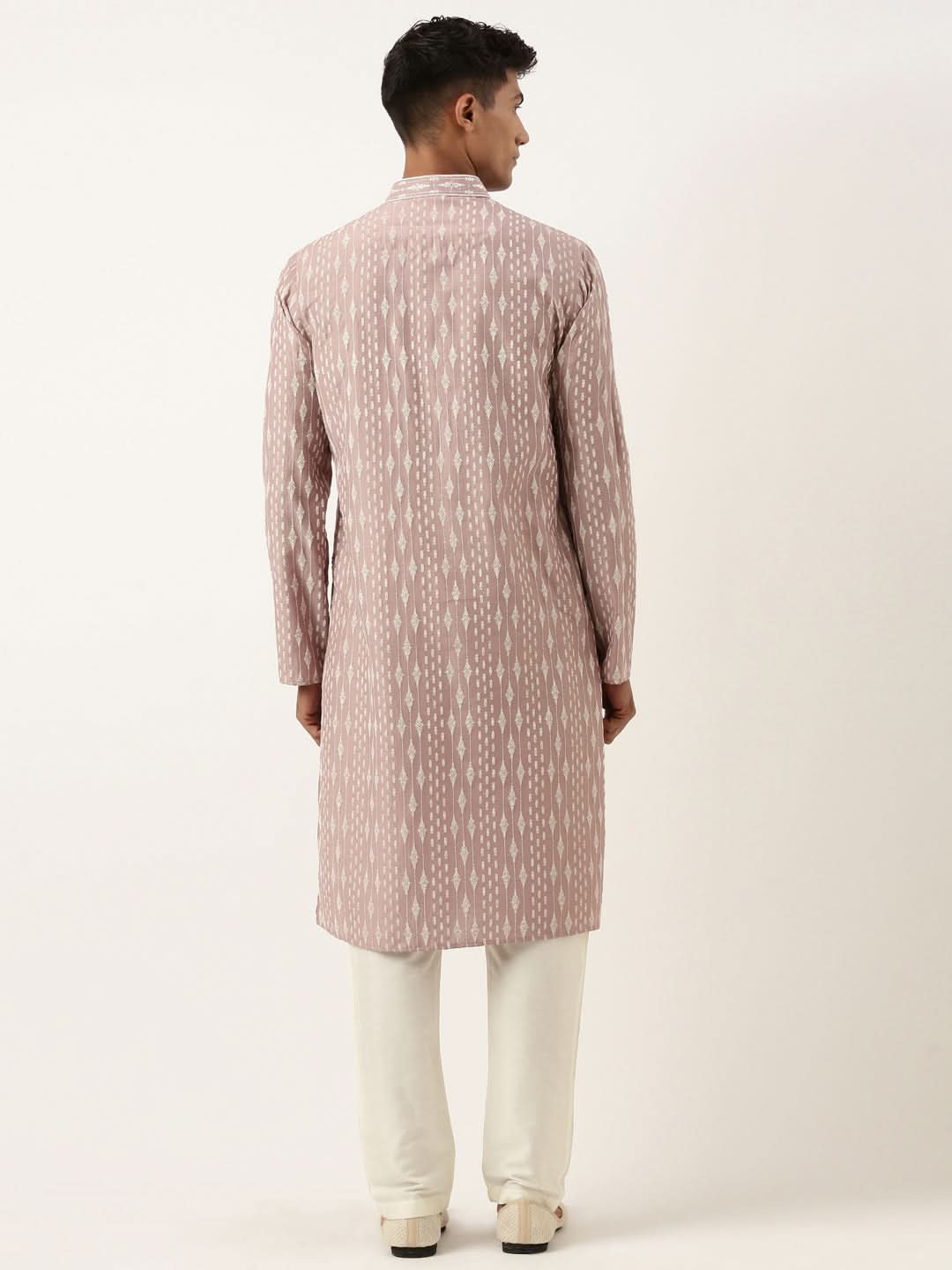 Old Rose Khadi Print Kurta Set
