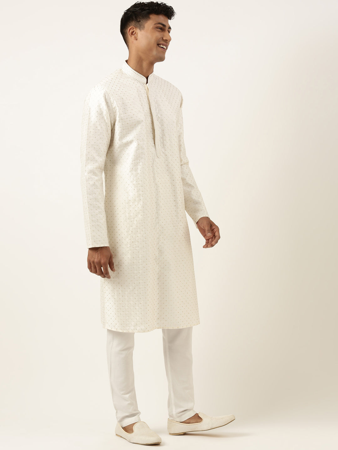 White Sequin Kurta Set