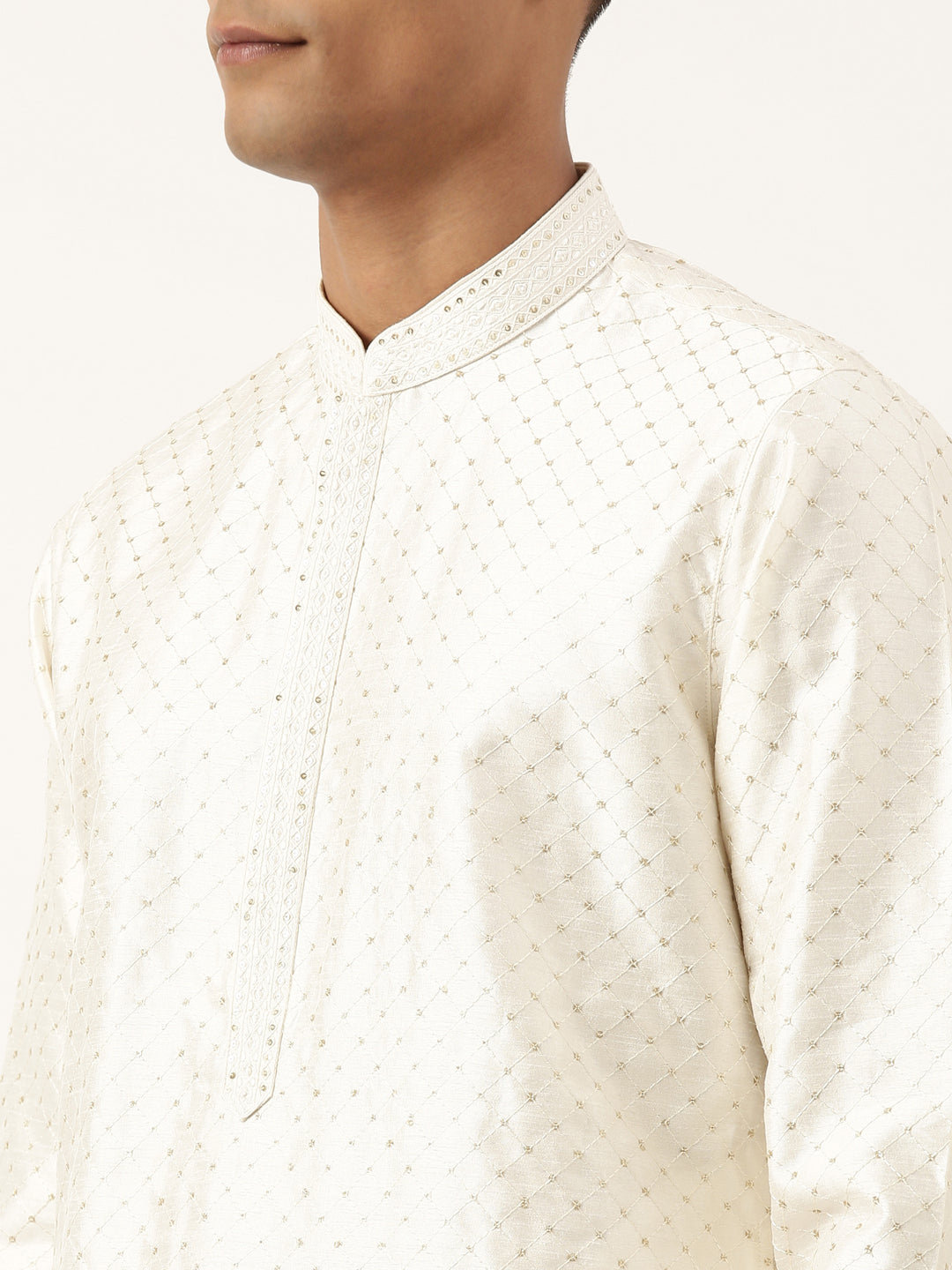 White Sequin Kurta Set