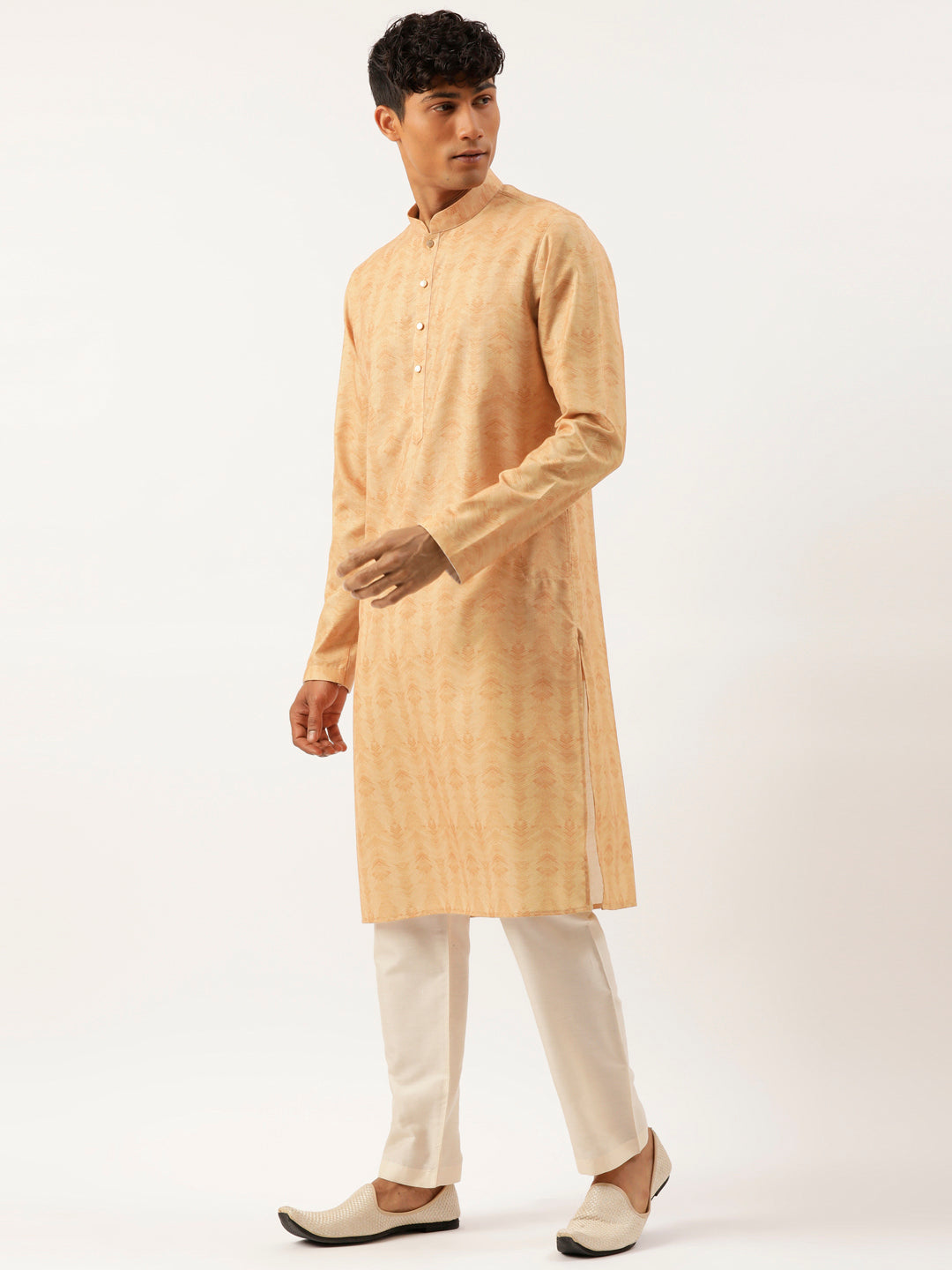 Dark Peach Printed Kurta Set