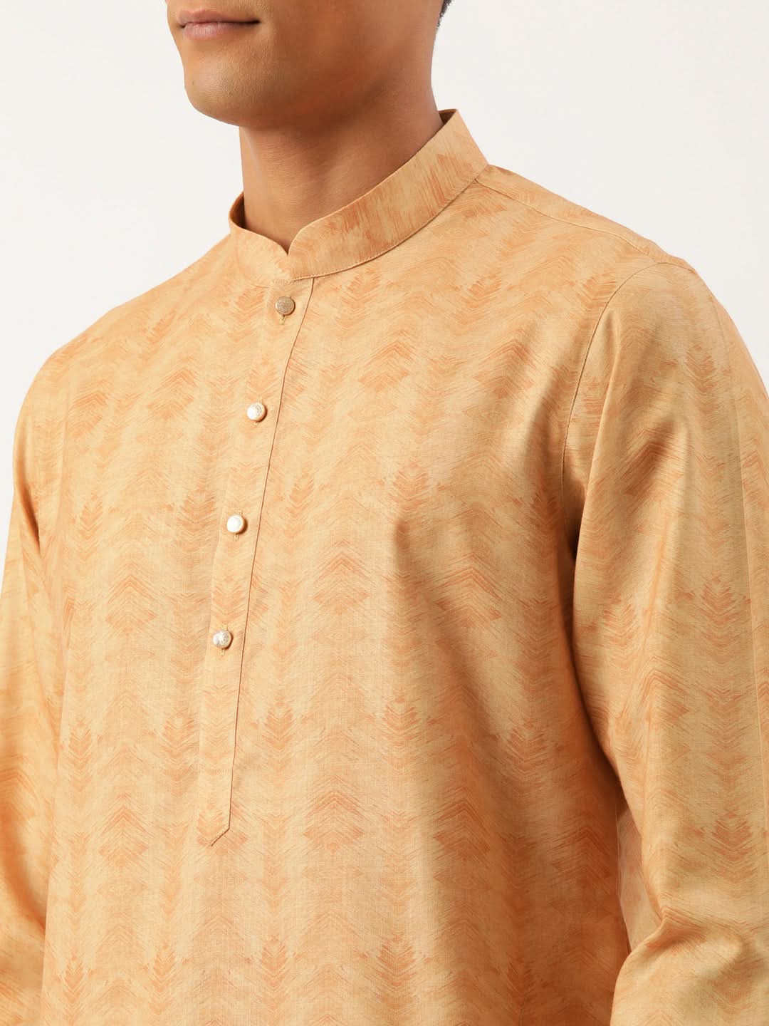 Dark Peach Printed Kurta Set