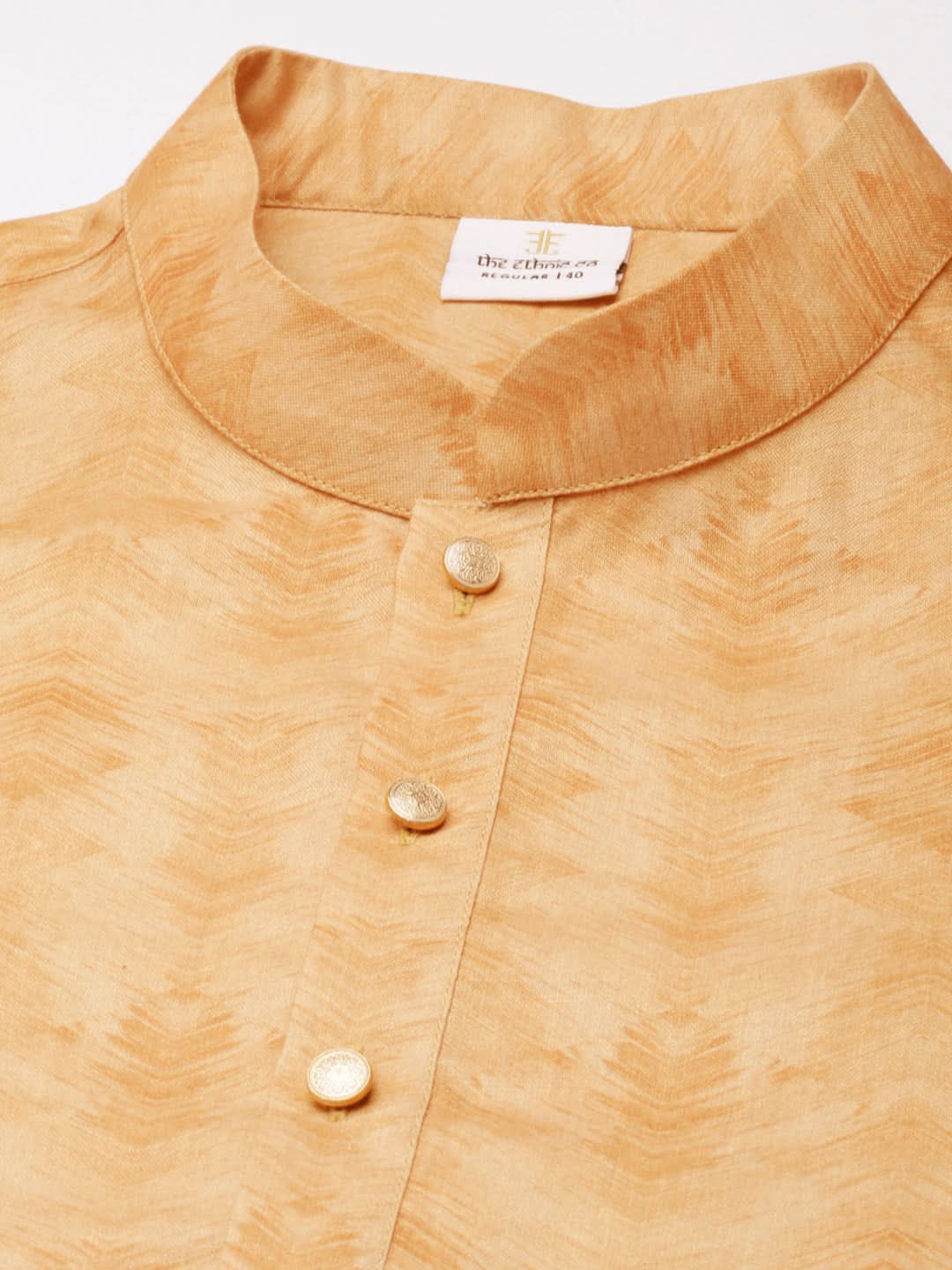 Dark Peach Printed Kurta Set