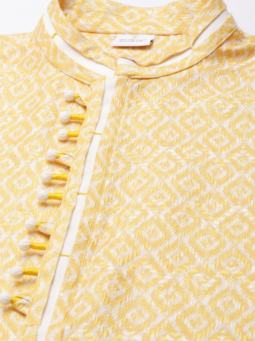 Yellow Ikat Printed Kurta Set