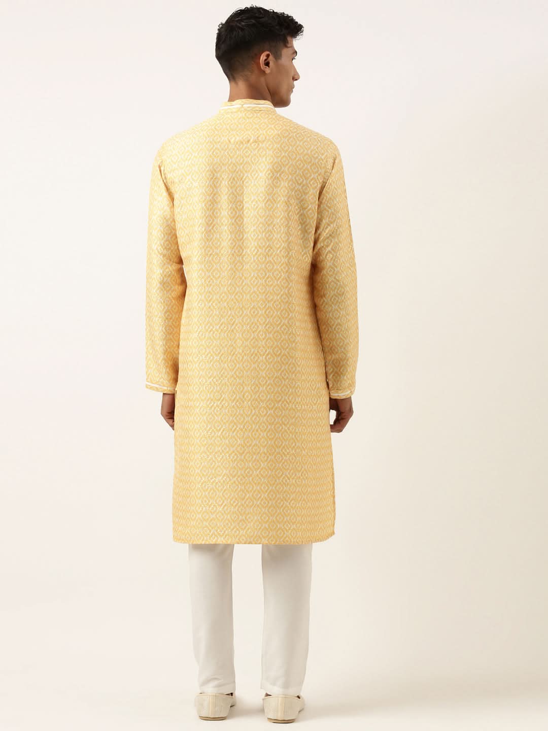 Yellow Ikat Printed Kurta Set
