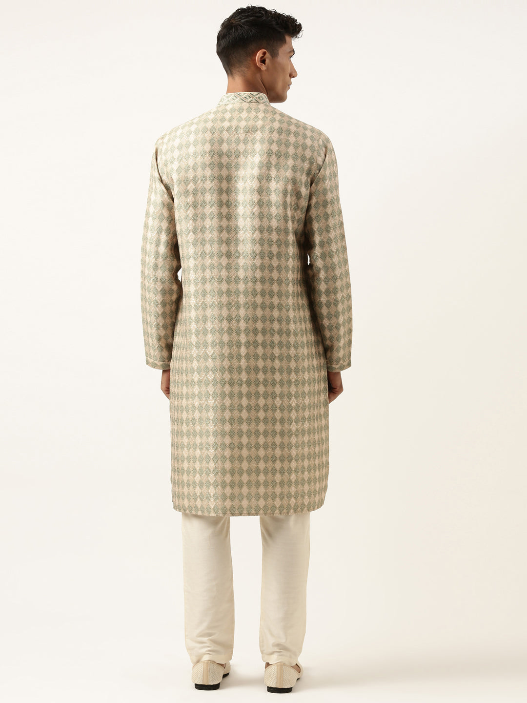 Green Beige Printed Kurta Set