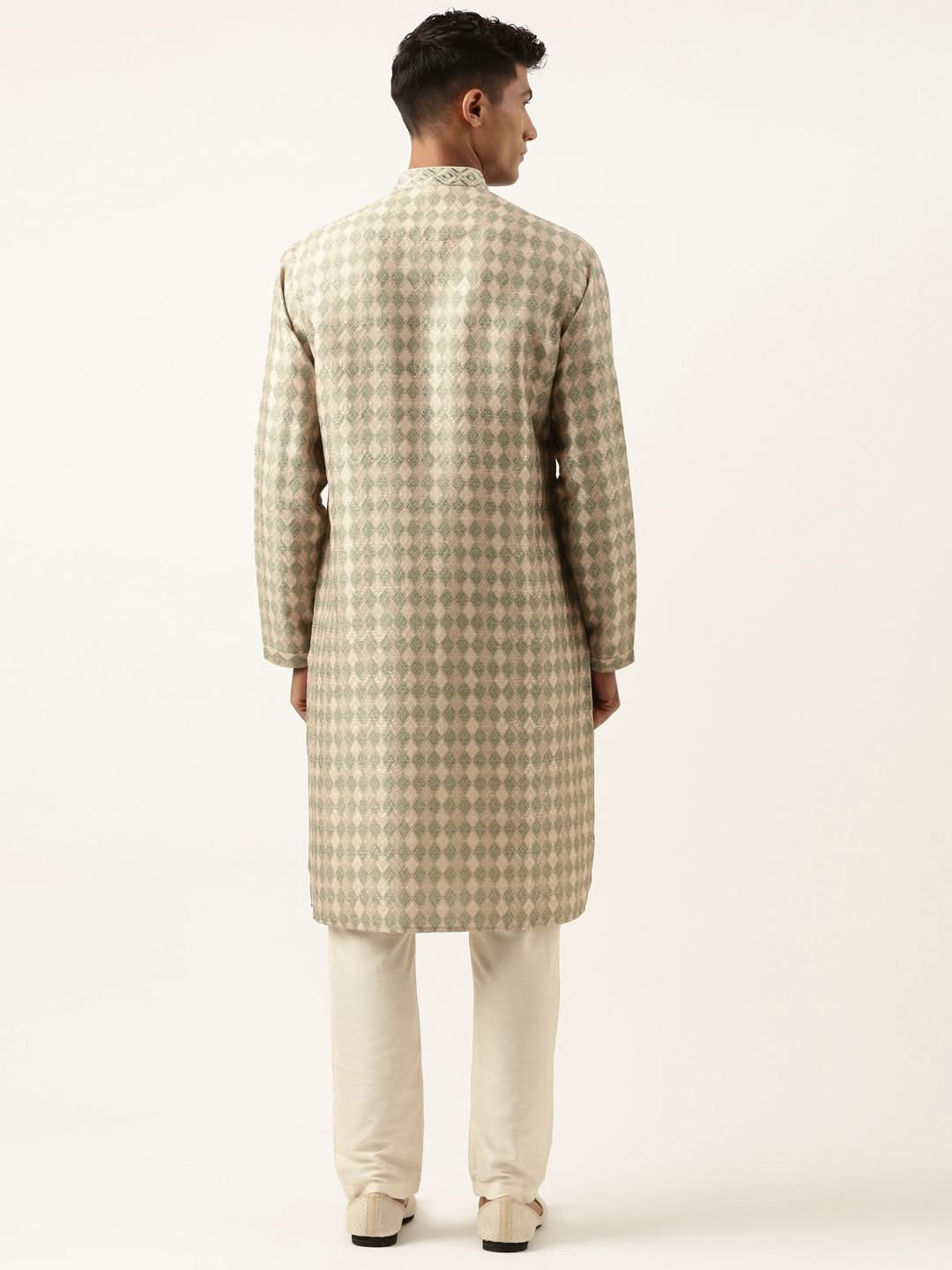 Green Beige Printed Kurta Set