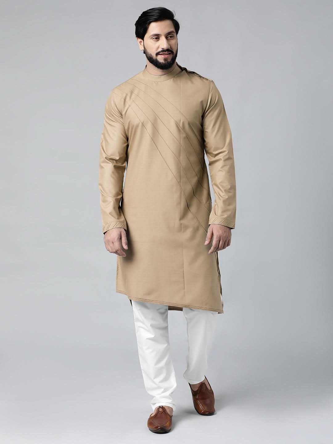 Beige Pintux kurta Set