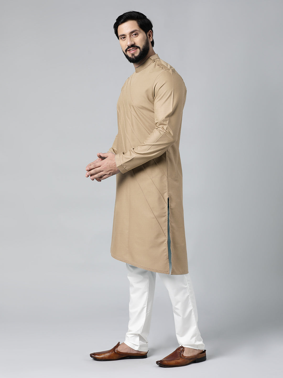 Beige Pintux kurta Set