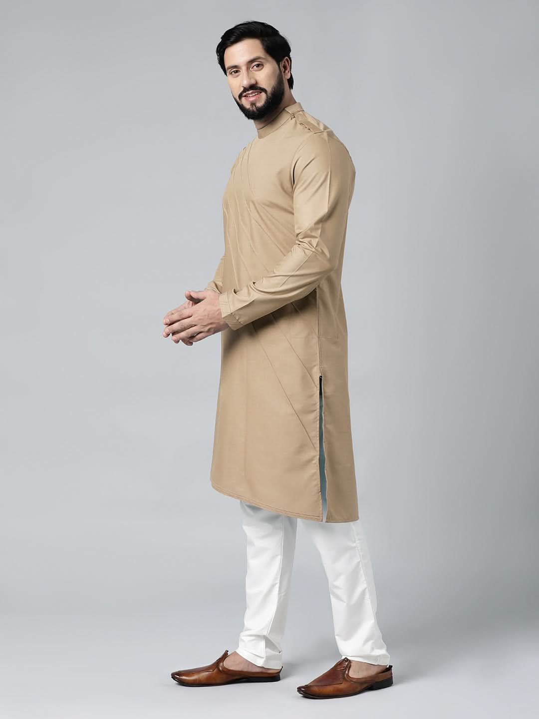 Beige Pintux kurta Set