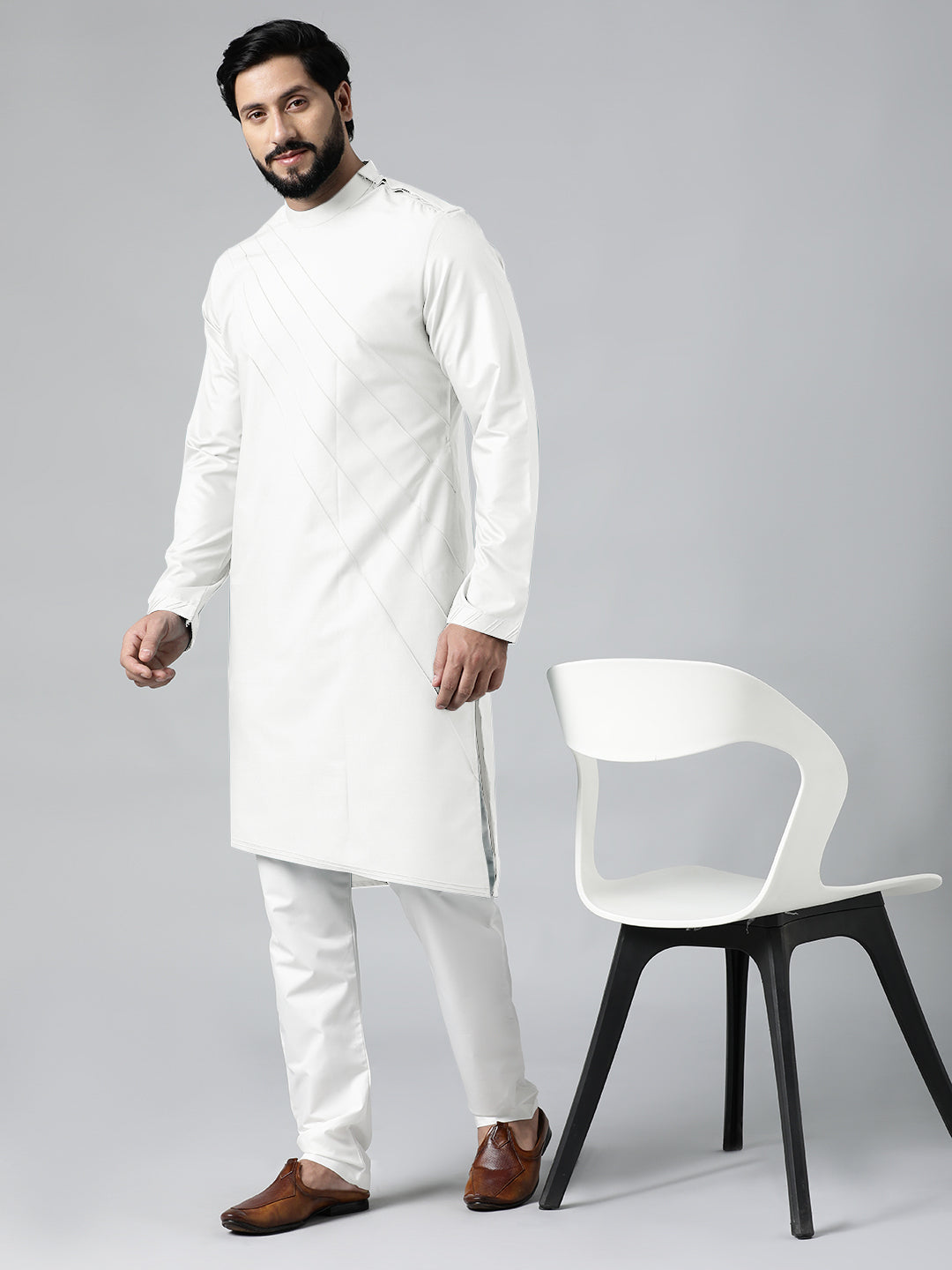 Off White Pintux kurta Set