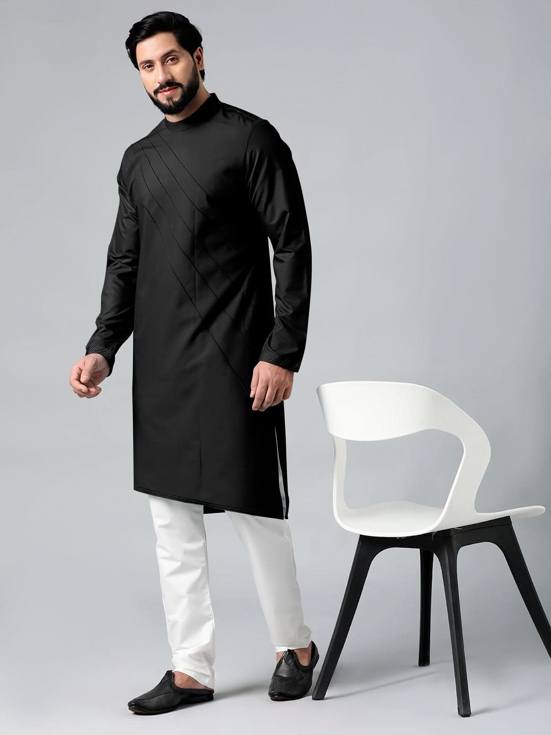 Black Pintux kurta Set