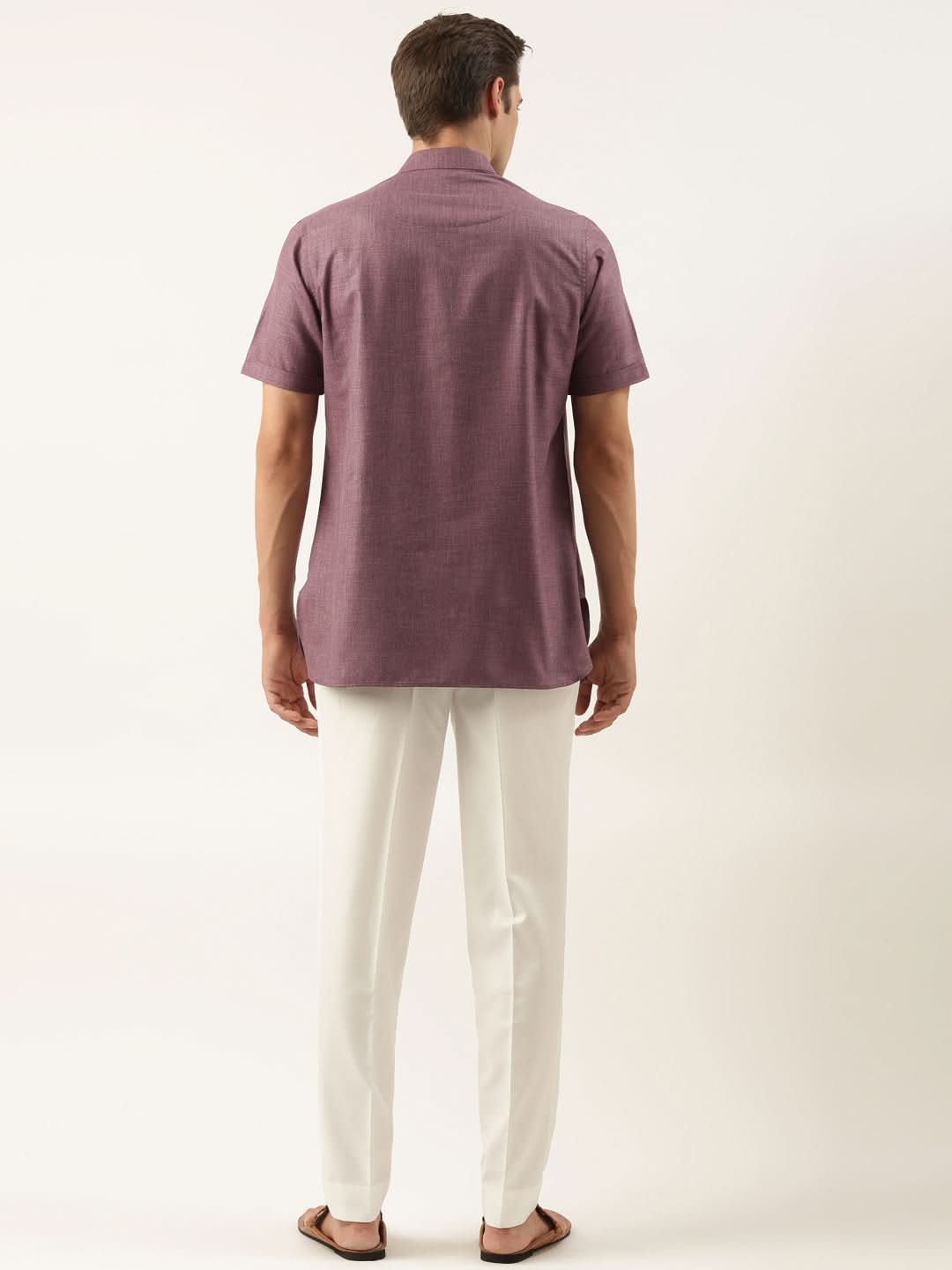 Wine Cotton Short Kurta