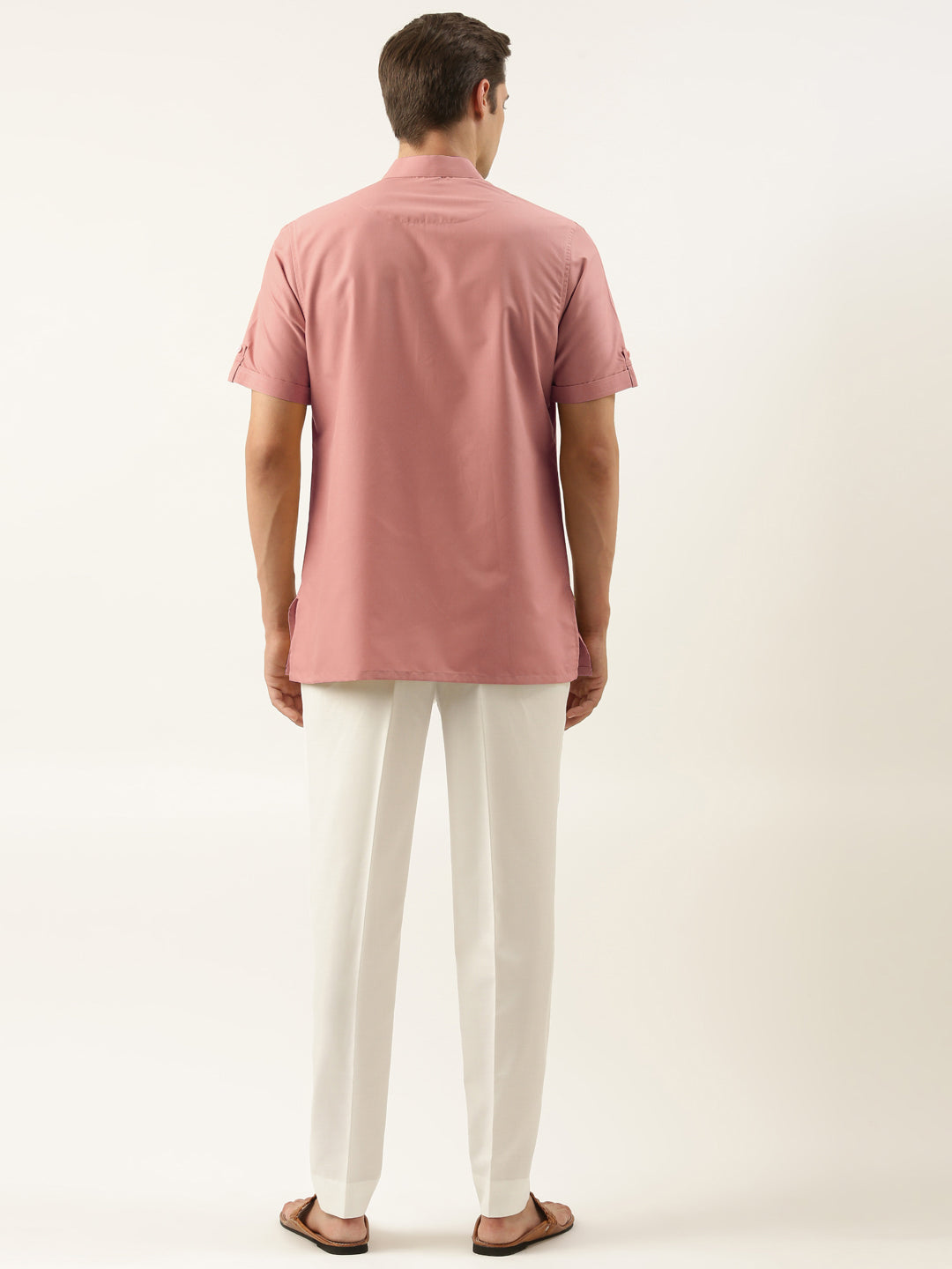 Dark Pink Cotton Short Kurta Set