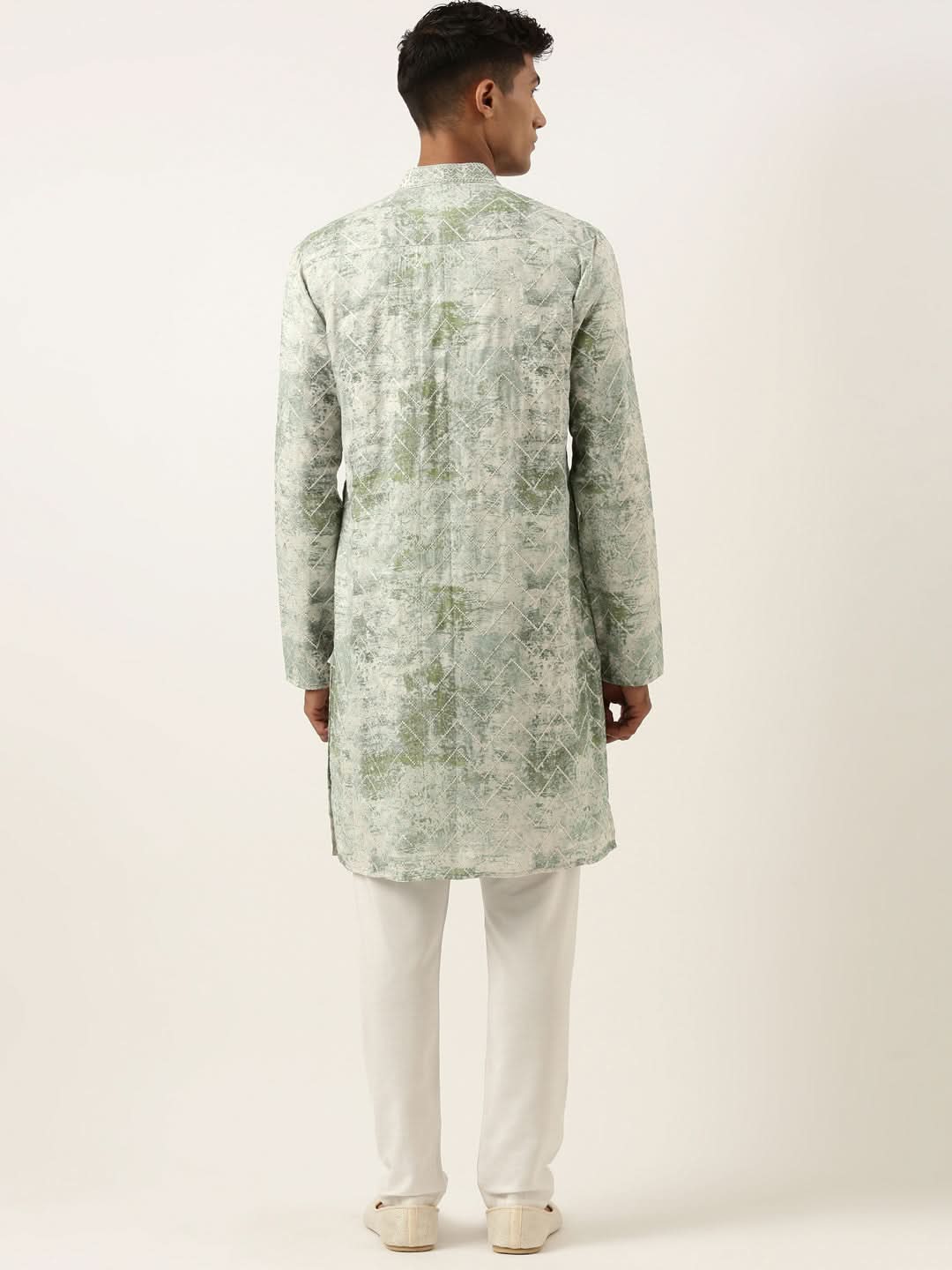 Green Sequin Embroidery Kurta Set