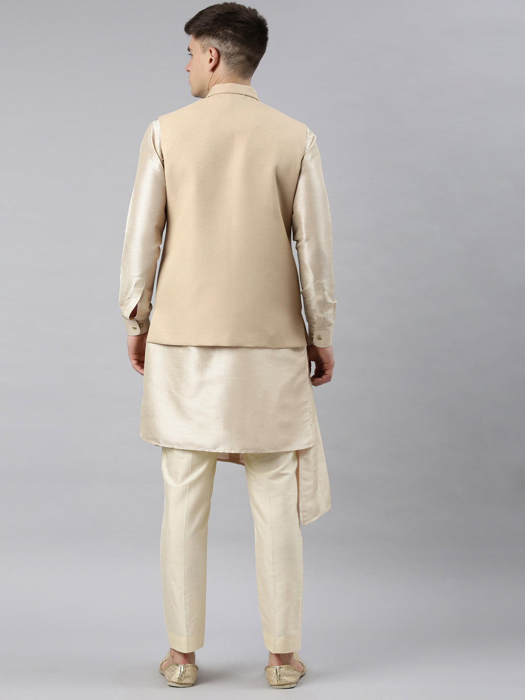 Beige Waistcoat Jacket With Beige Kurta