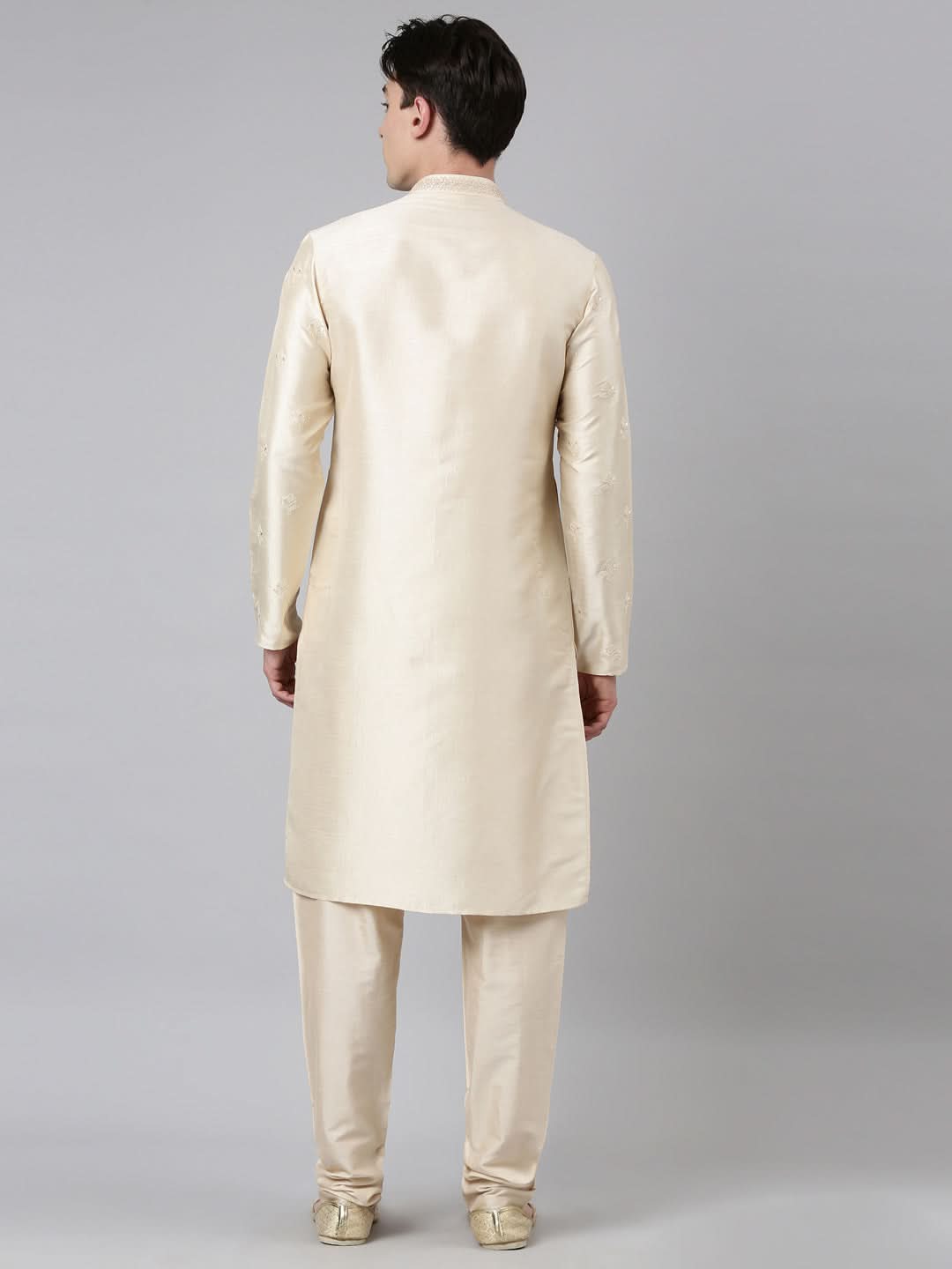 Light Gold Embroidery Kurta Set