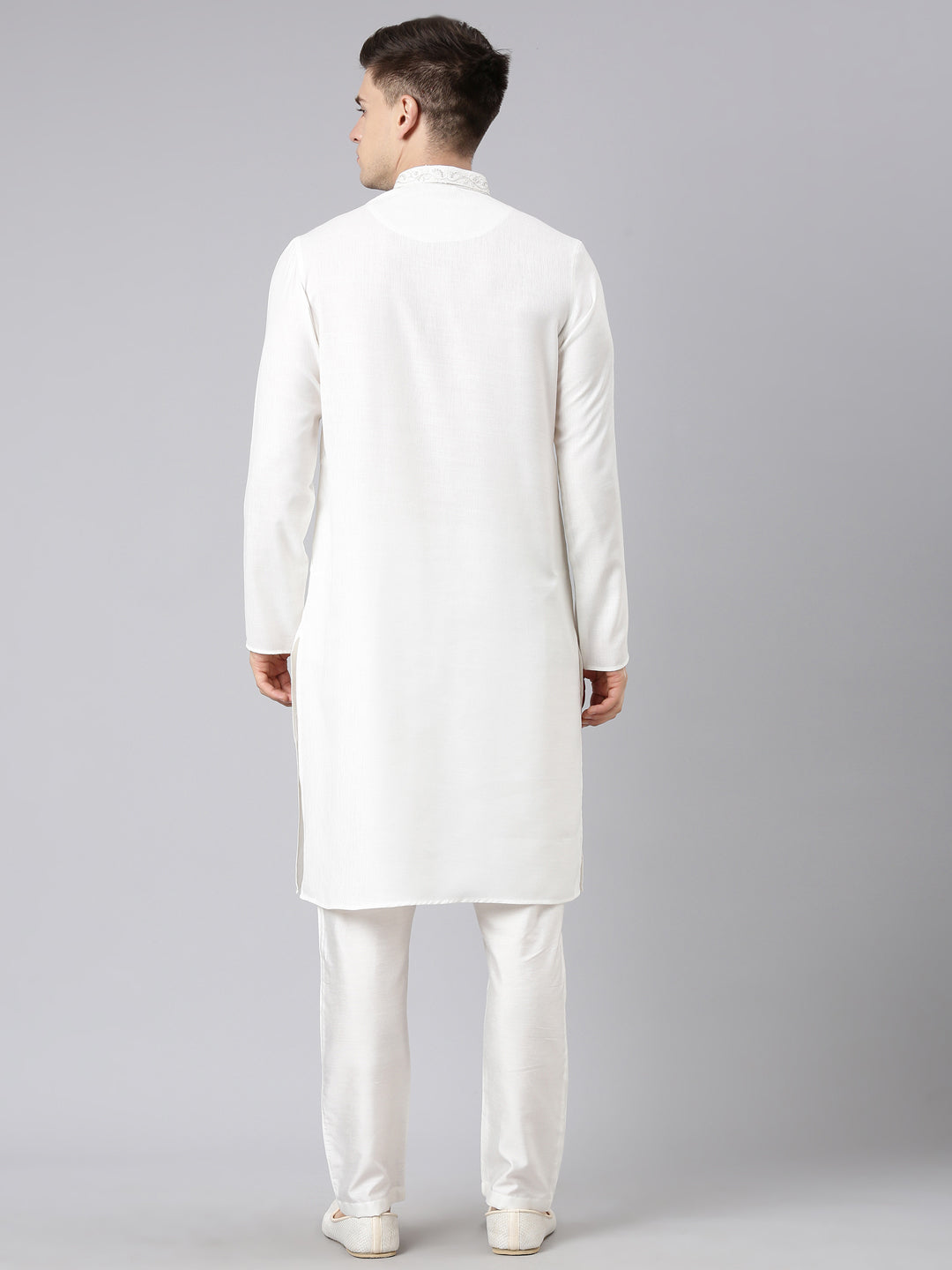 Cream Cotton Dori Embroidery Kurta