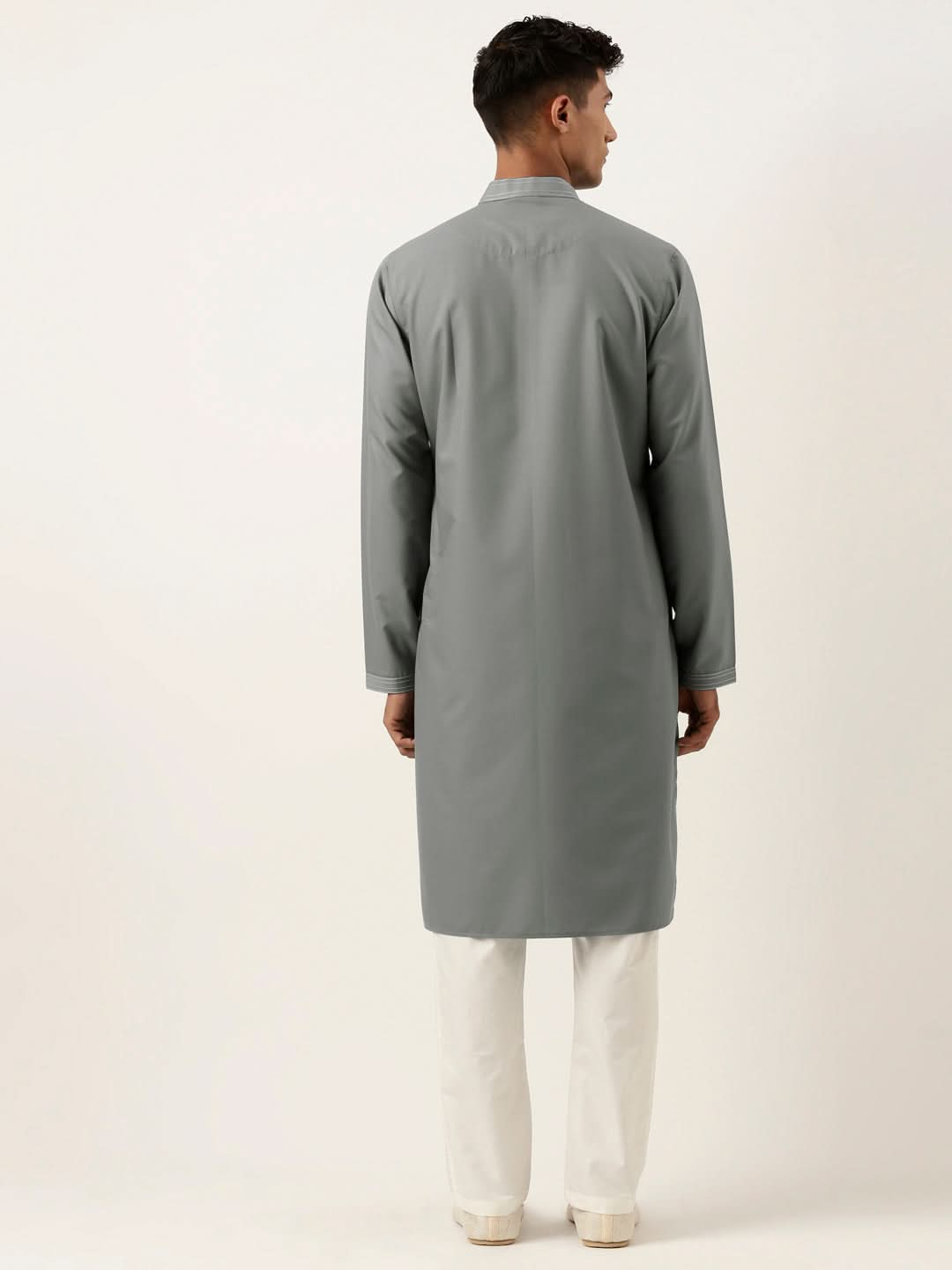 Grey Cotton Kurta Set