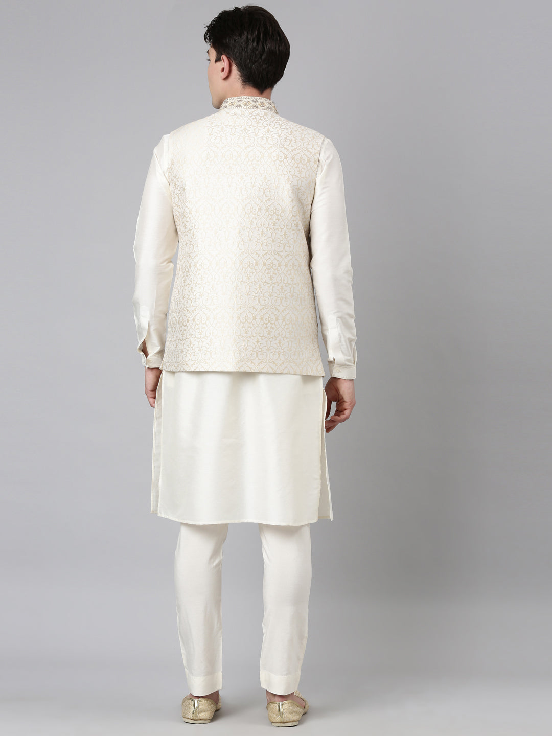 Ivory Gold Jacquard Jacket