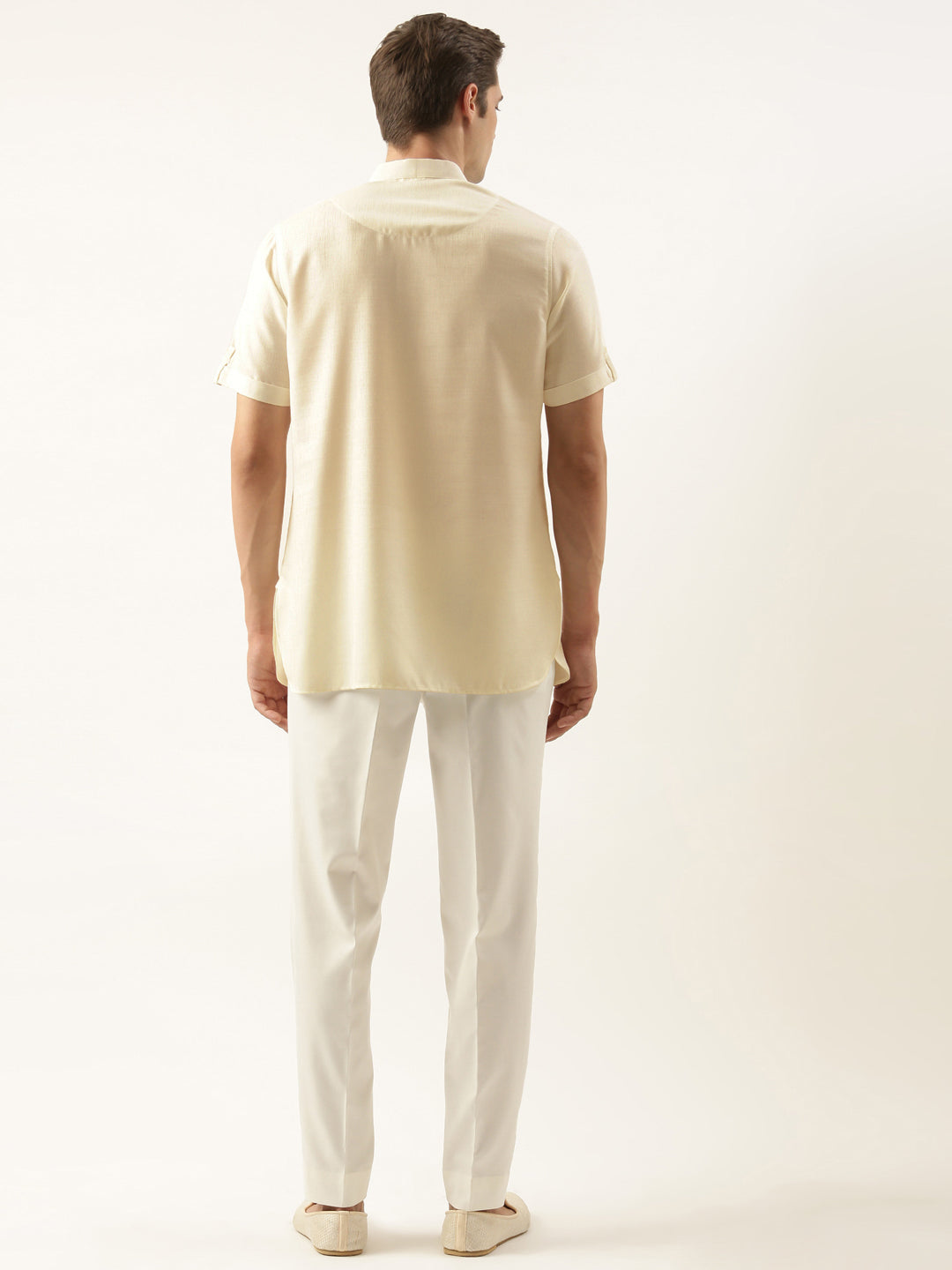 Cream Cotton Short Kurta Set