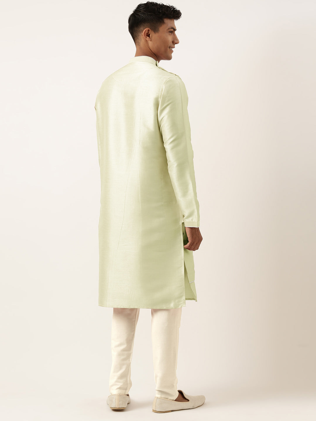 Mint Green Embroidery Angrakha Kurta Set