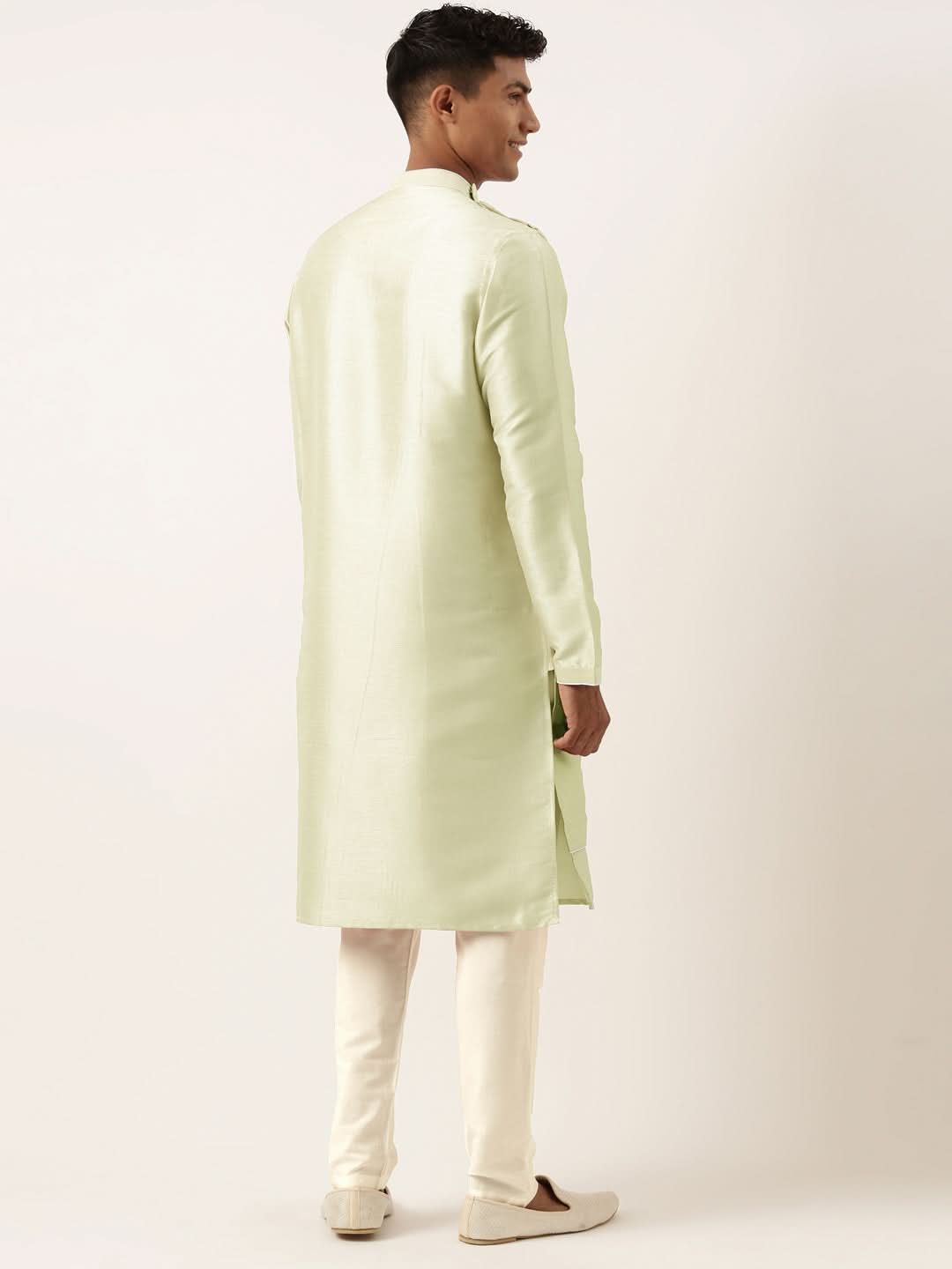 Mint Green Embroidery Angrakha Kurta Set
