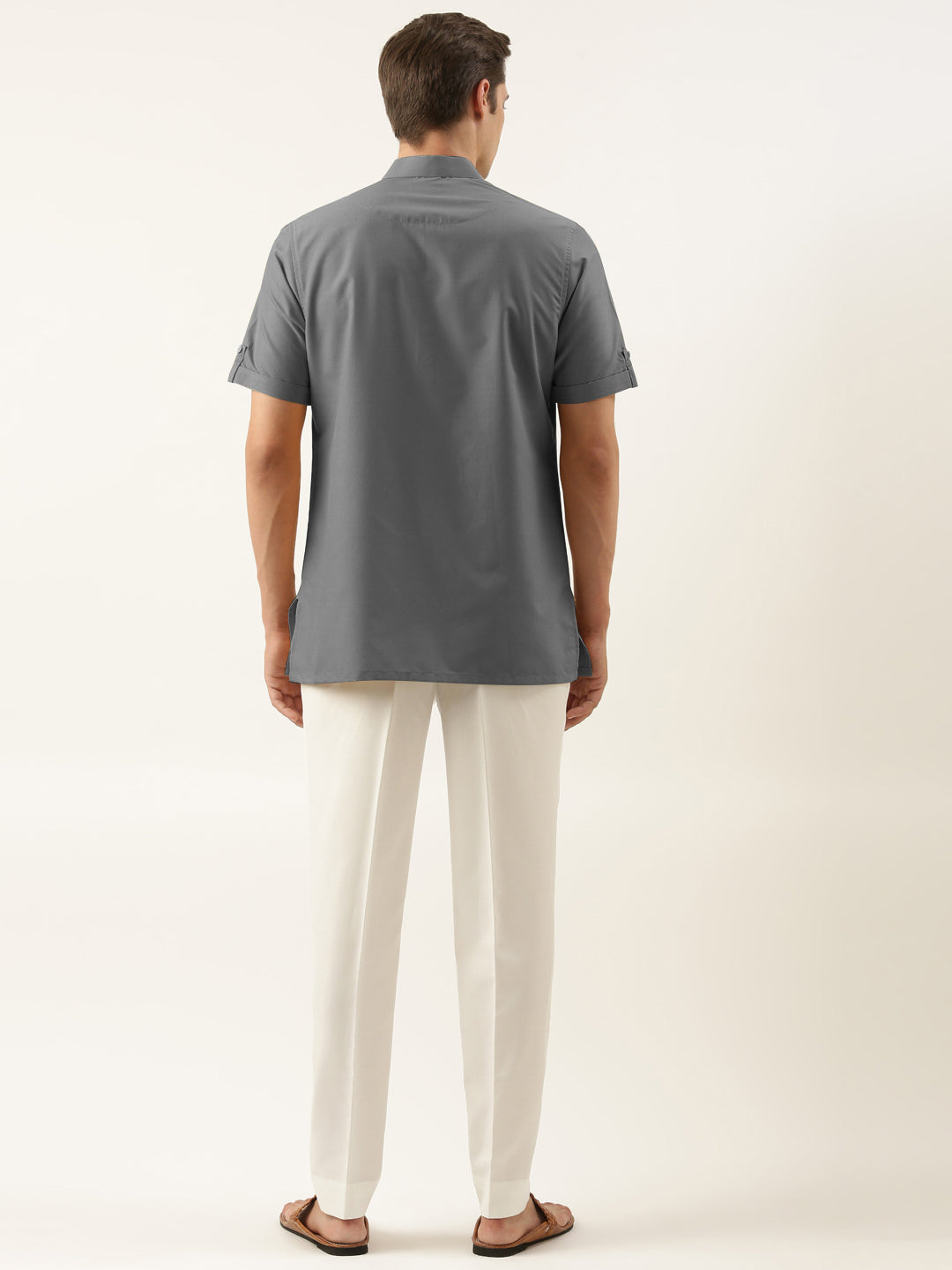 Grey Cotton Short Kurta Set