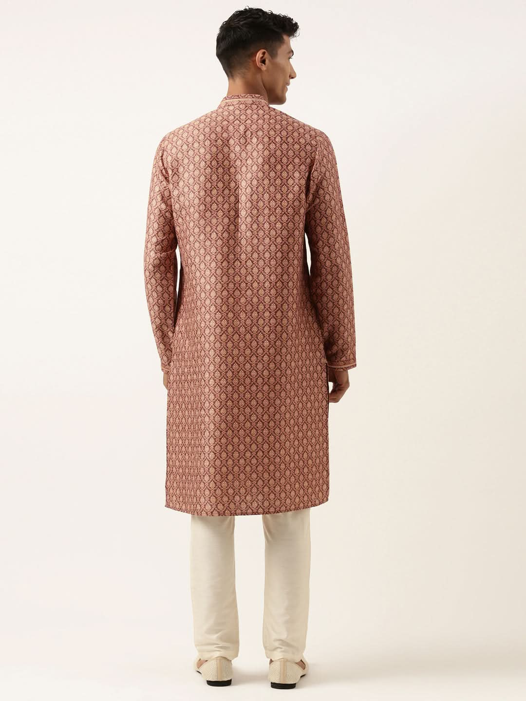 Wine Baroque Printed Kurta Set