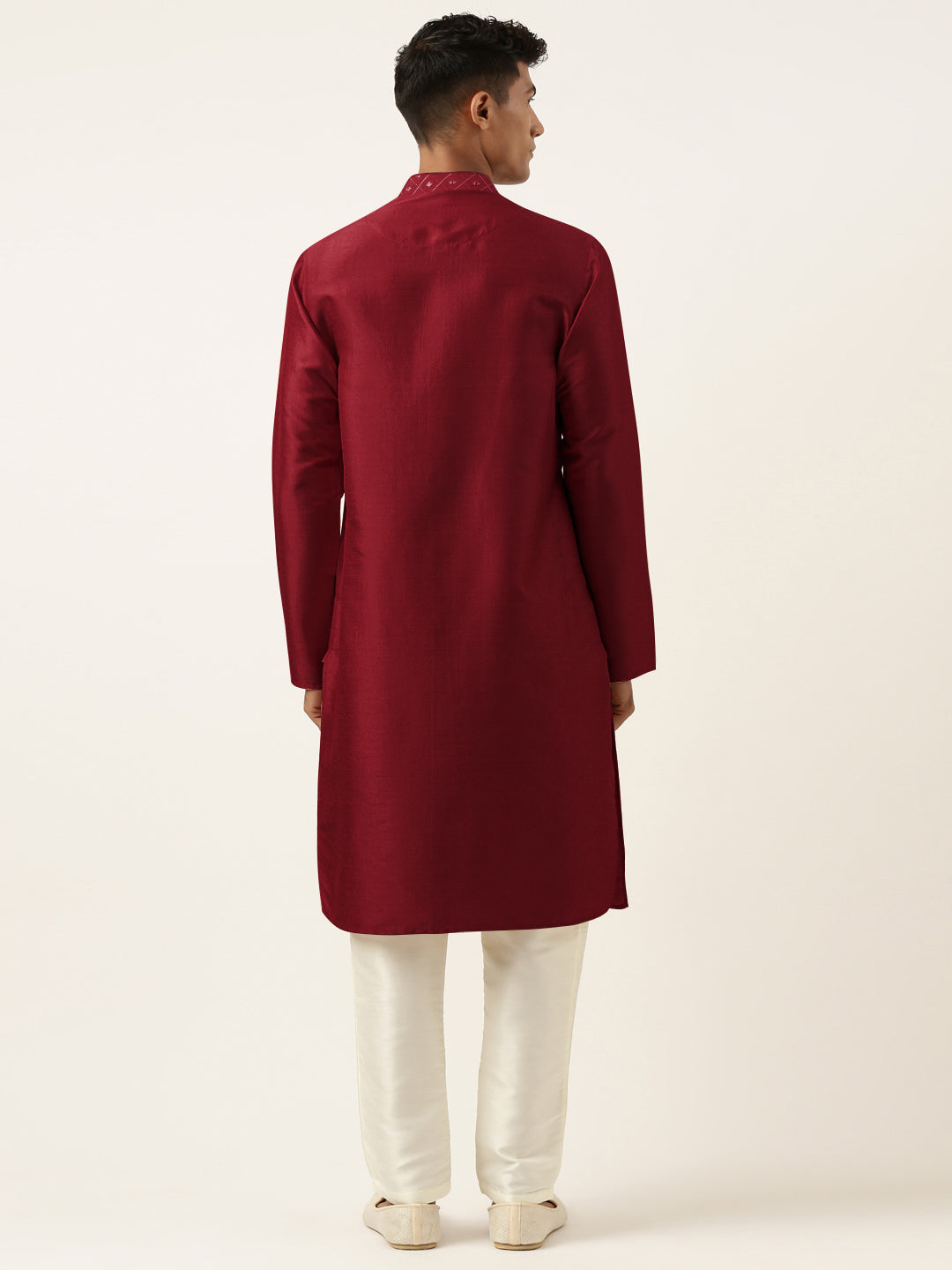 Maroon Embroidery Angrakha Kurta Set