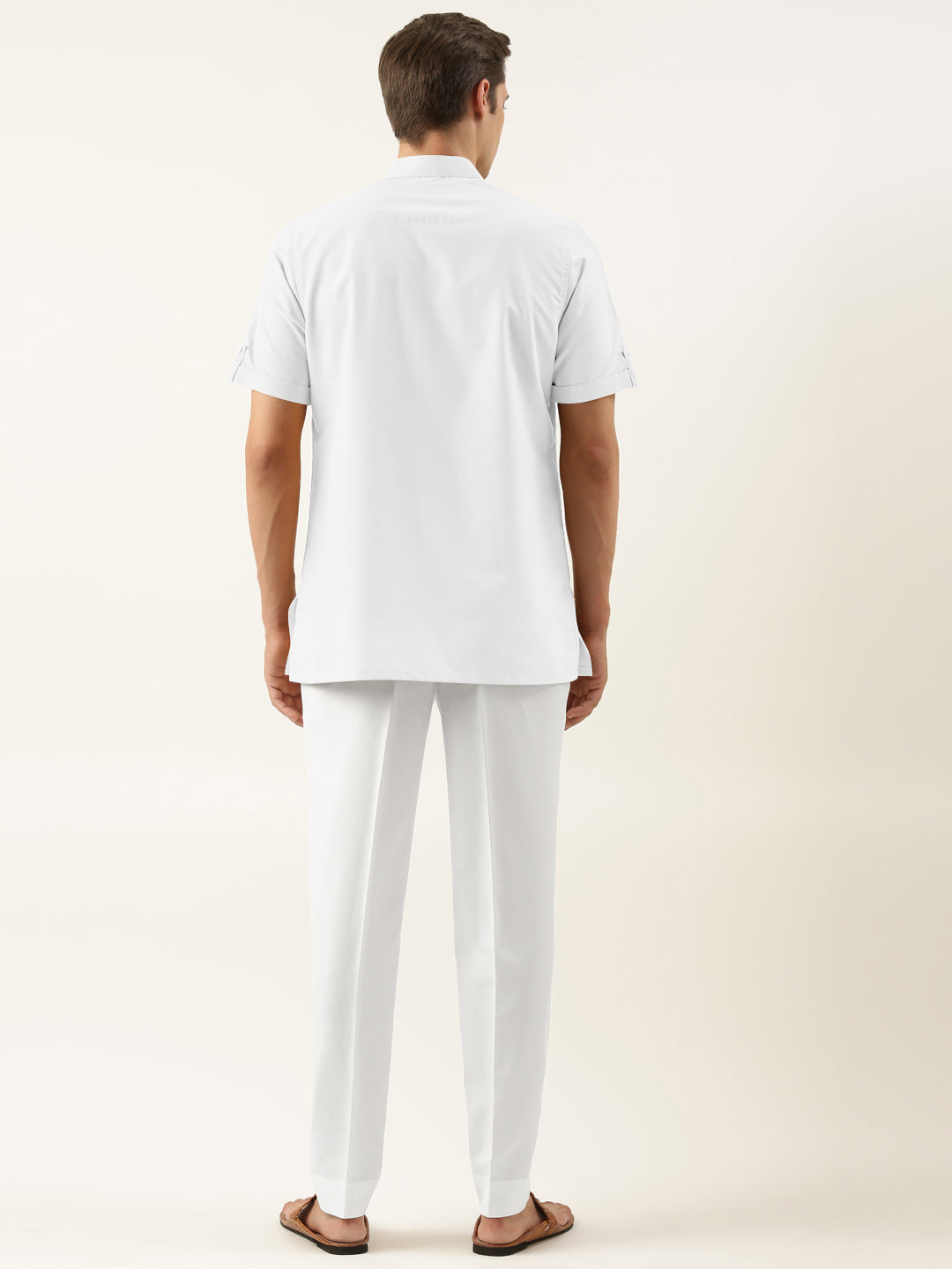 White Cotton Short Kurta Set
