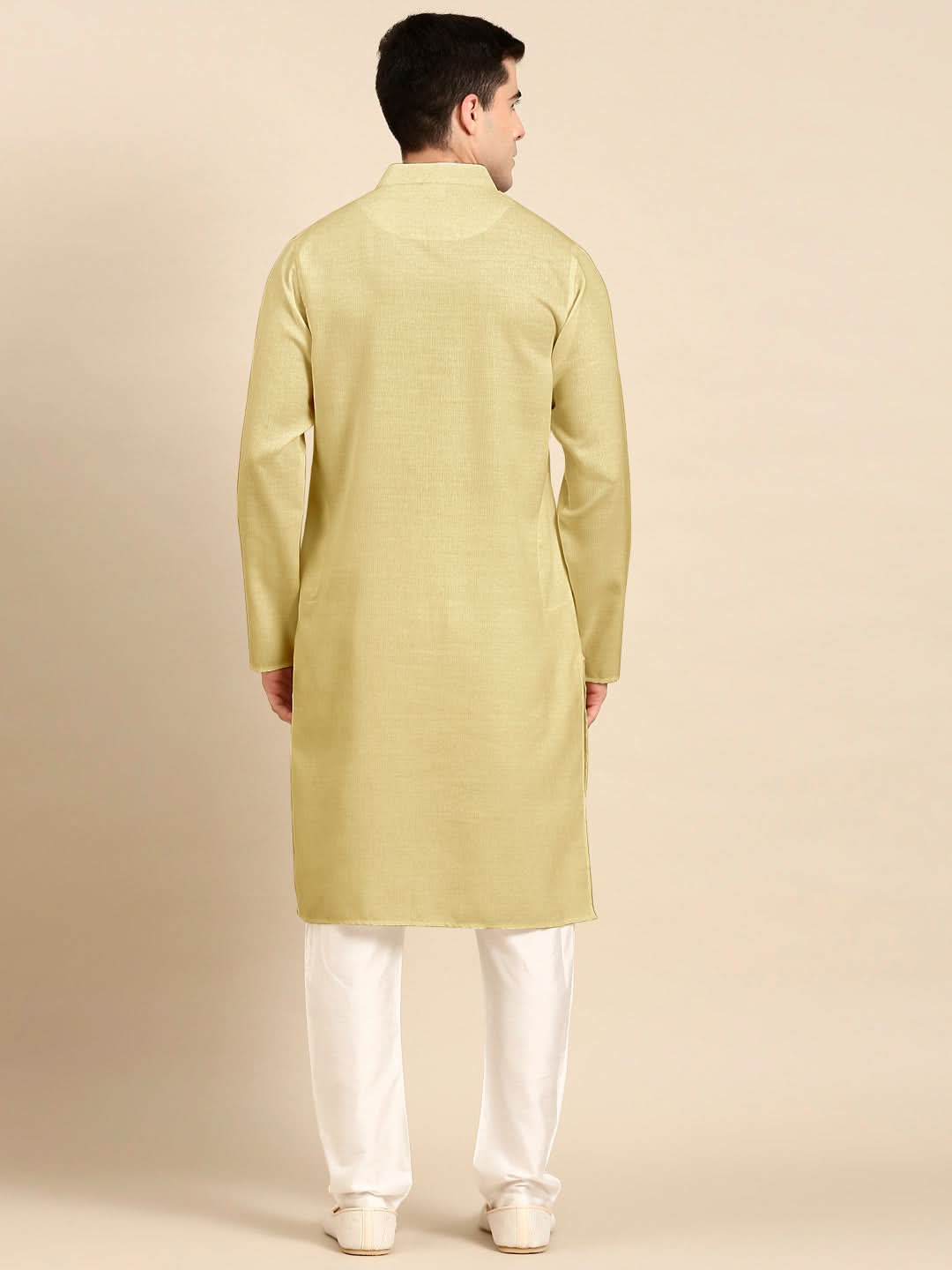 Greenish Beige Twill Weave Cotton Kurta Set