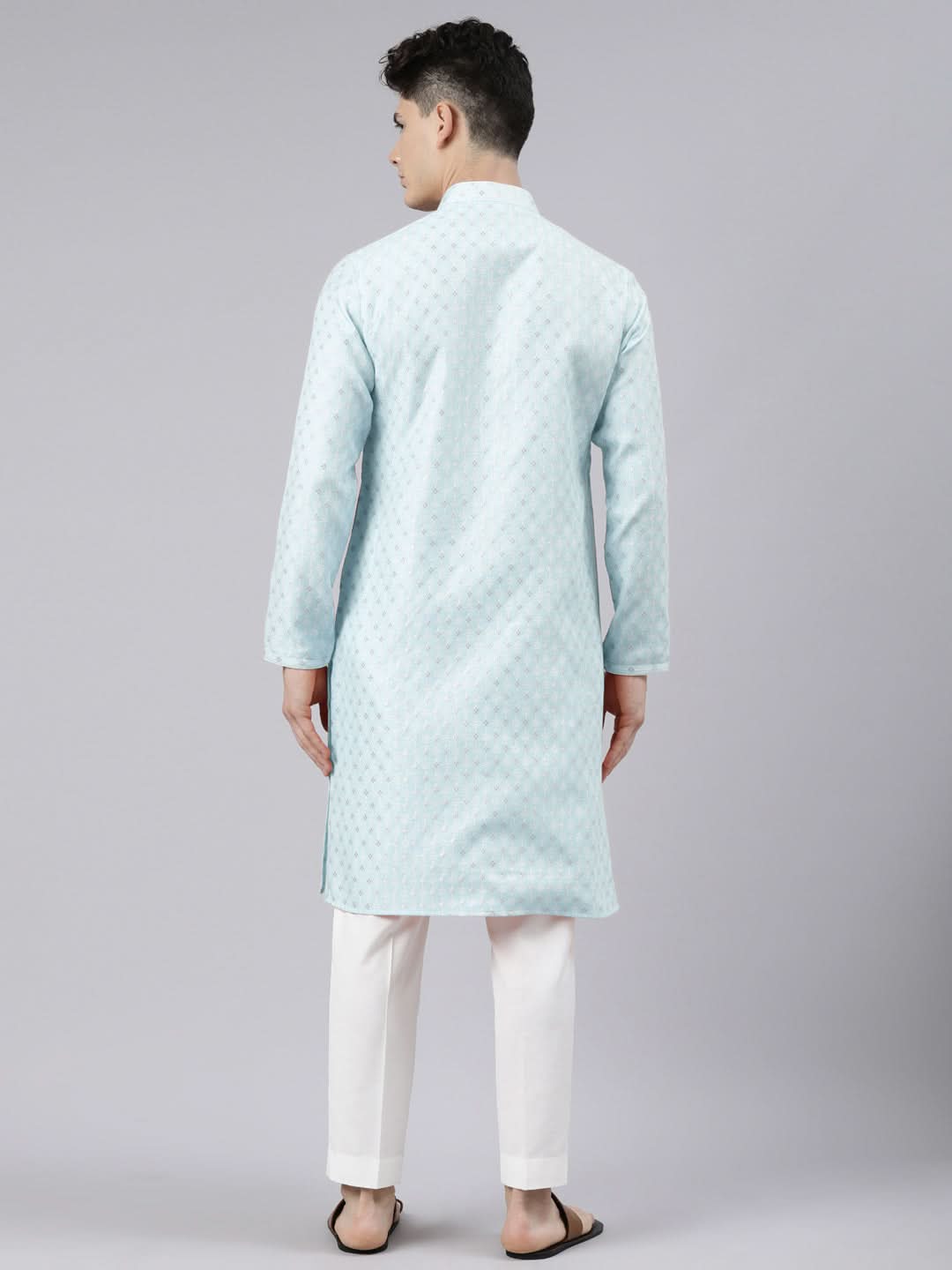 Sky Blue Chanderi Kurta Set