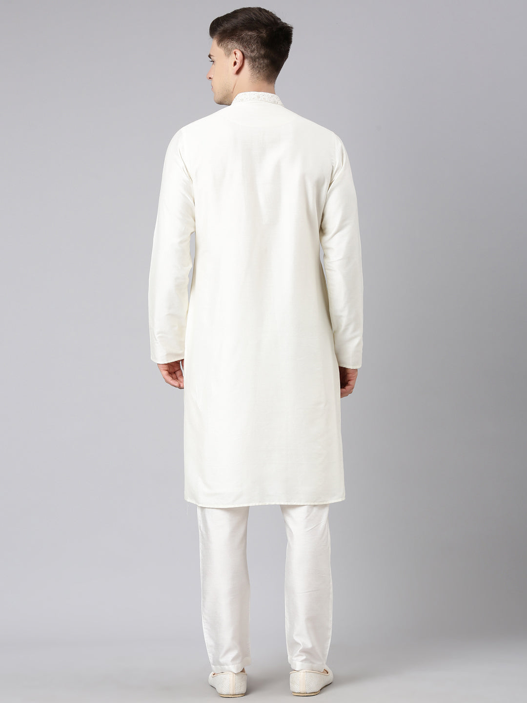 Cream Dori Embroidered Kurta Set