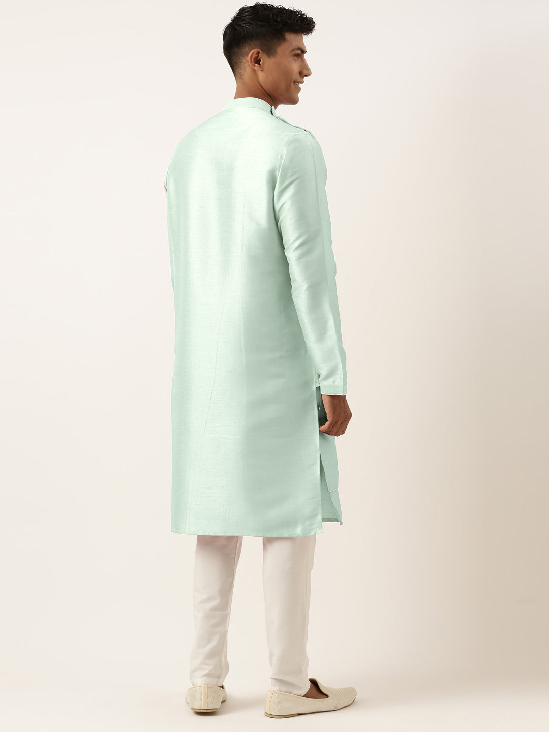 Sky BlueEmbroidery Angrakha Kurta Set