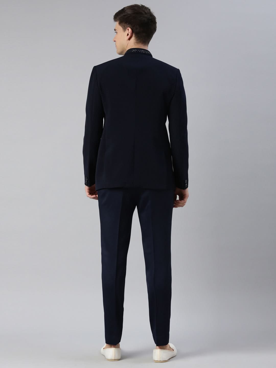 Navy Embroidery Bandhgala