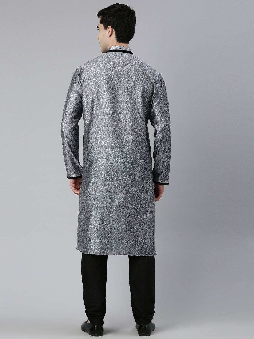Grey Jacquard Kurta Set