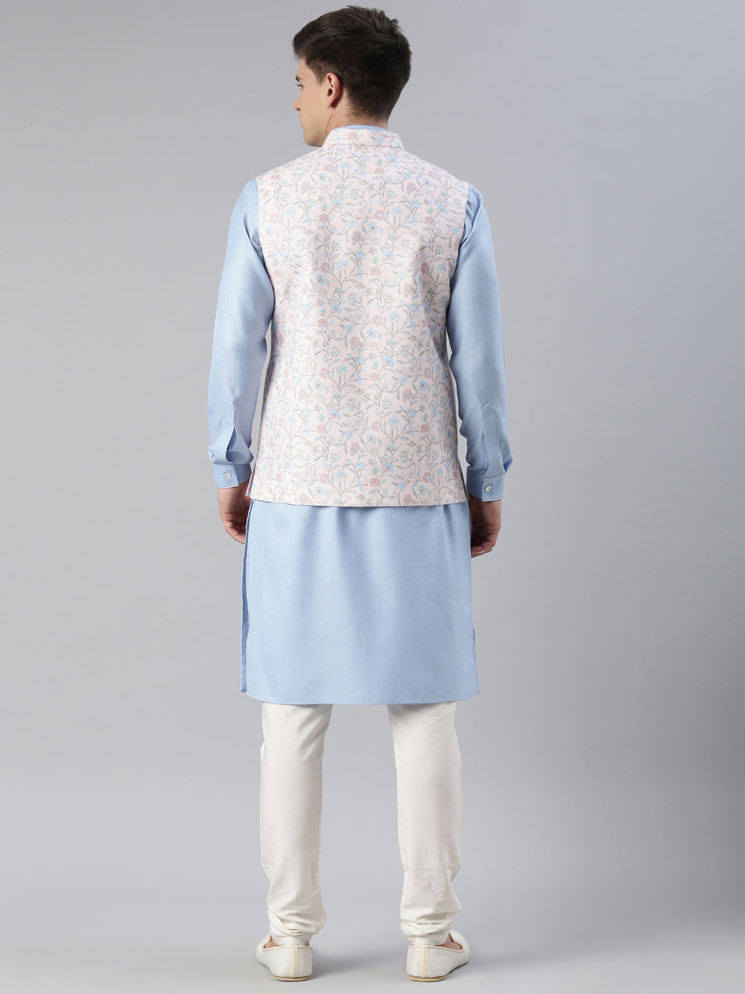 Pink Printed Jacket Kurta Set