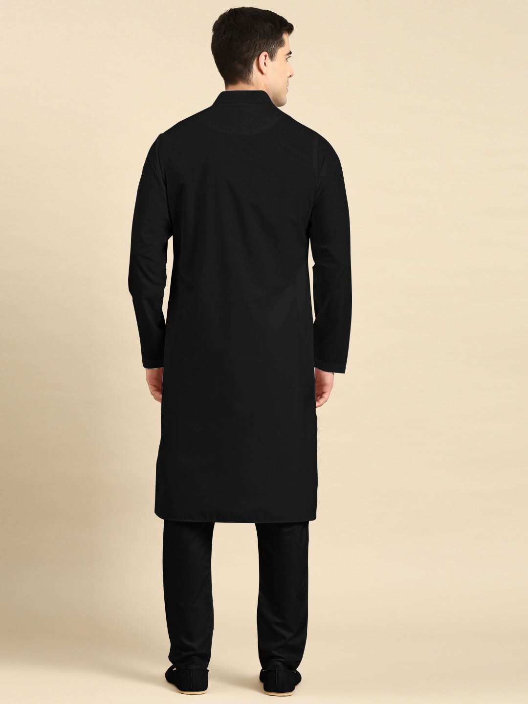 Black fine Cotton Kurta Set