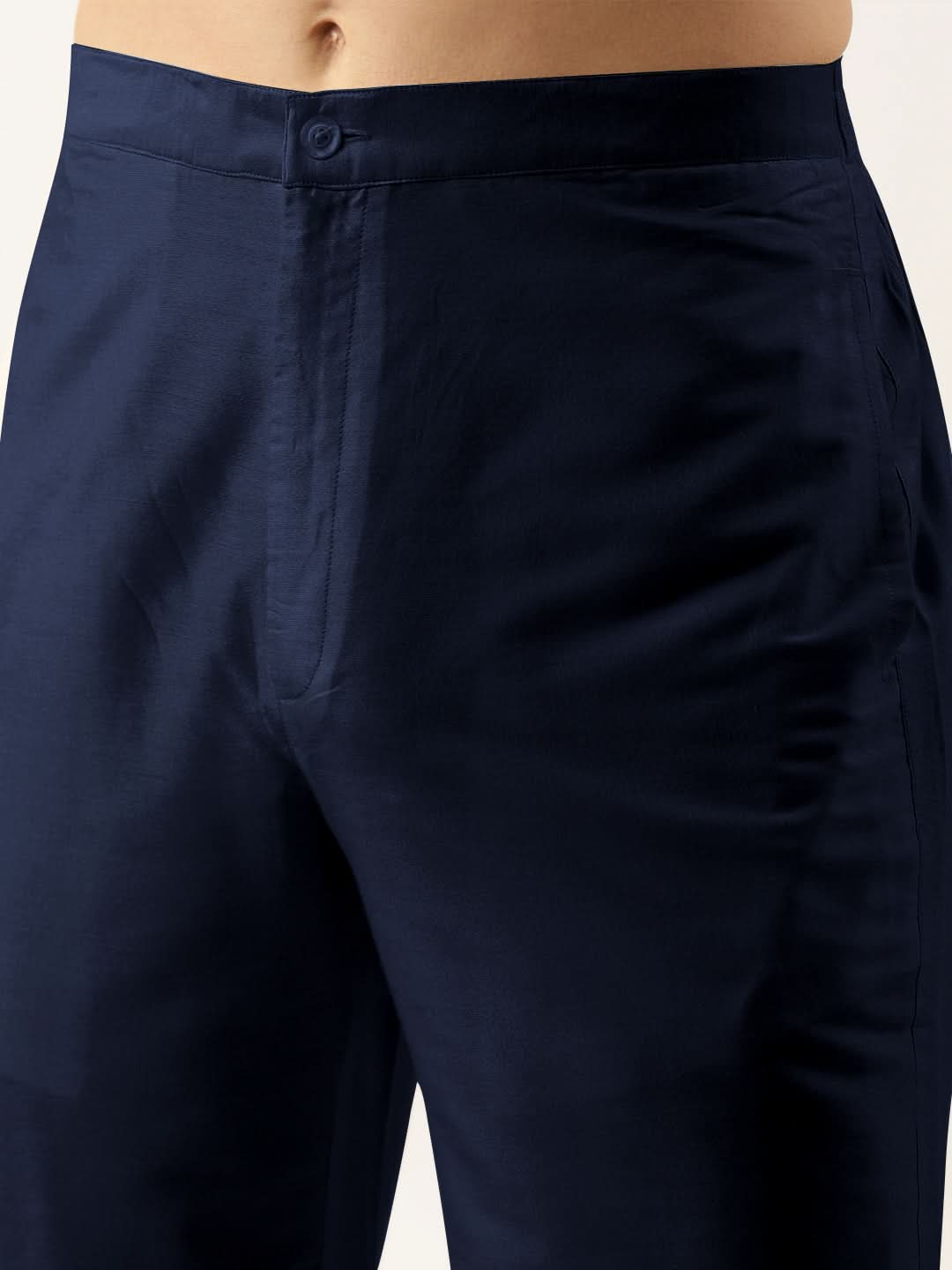 Blue Cotton Silk Pant Pajama