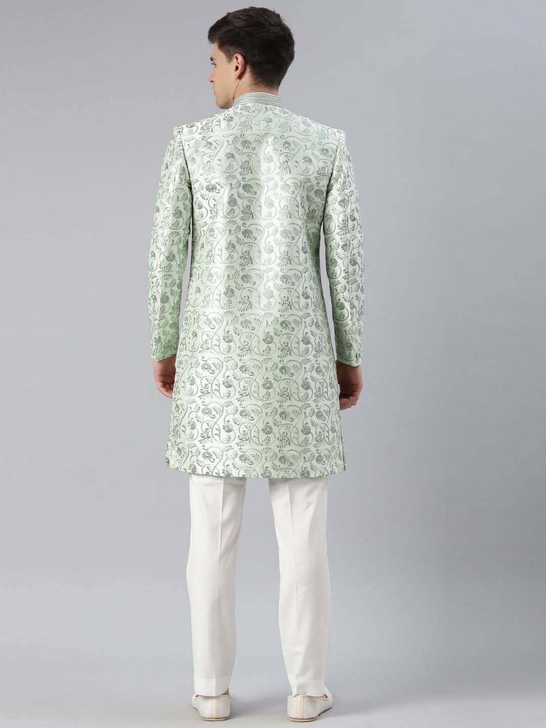 Light Green Embroidered Indowestern