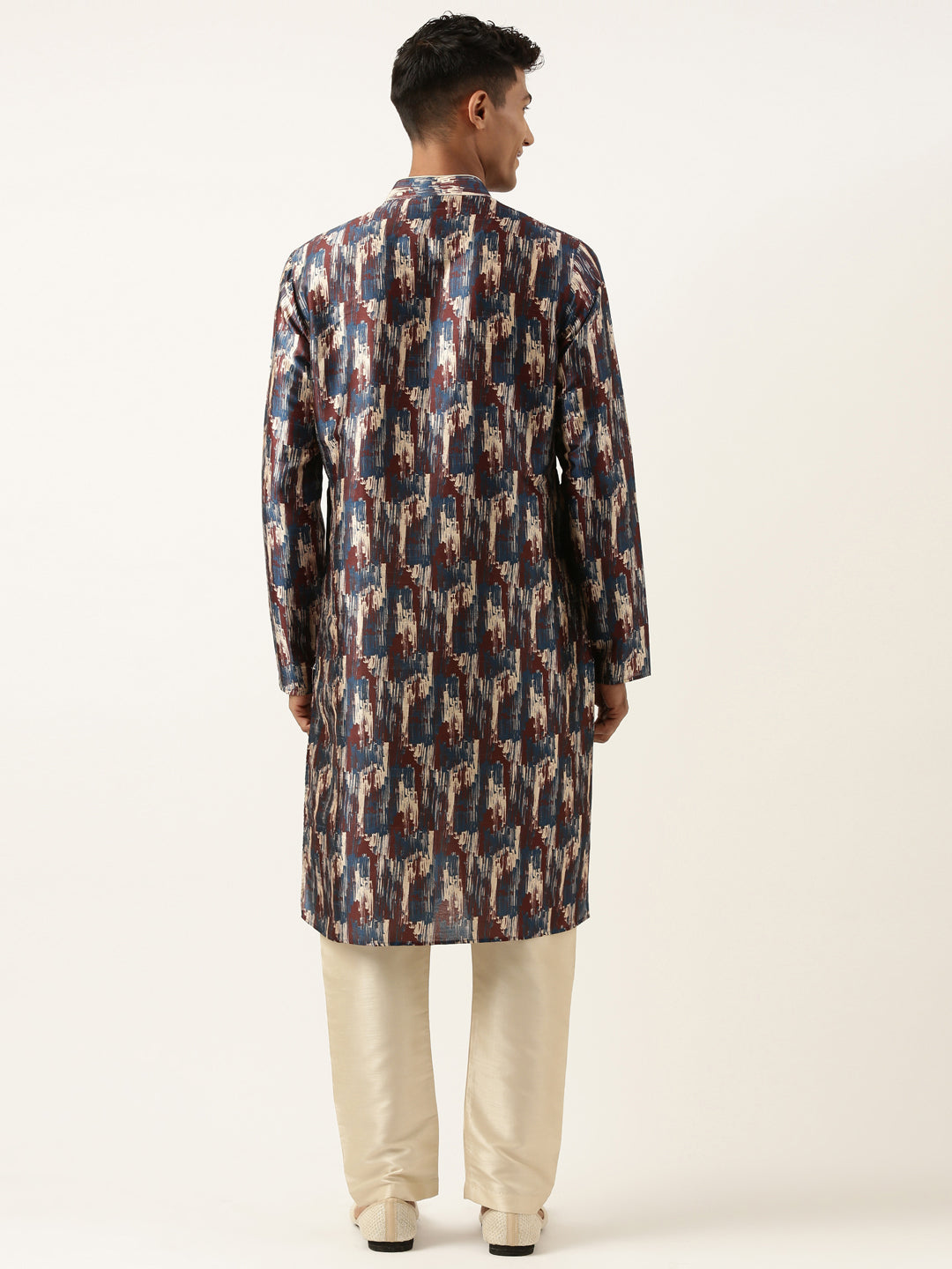 Blue Indigo abstract dabu print Kurta