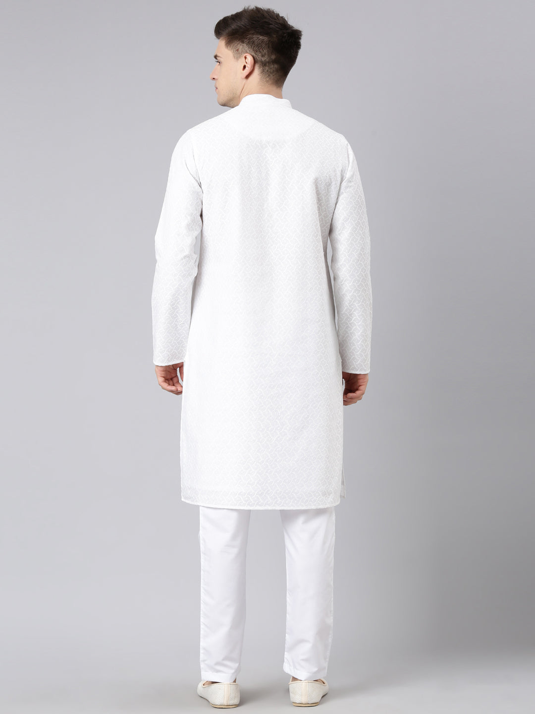 White Cotton Chikankari Kurta Set