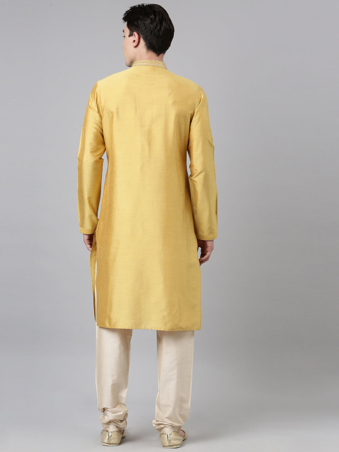 Haldi Silk Embroidery Kurta Set