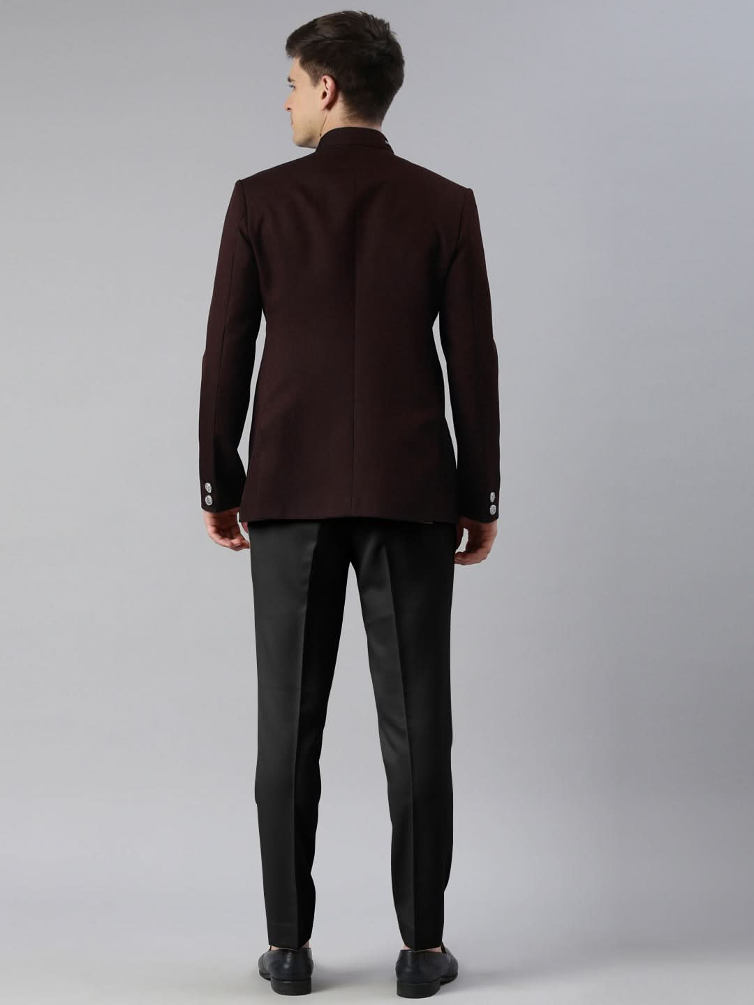 Wine Embroidered Bandhgala