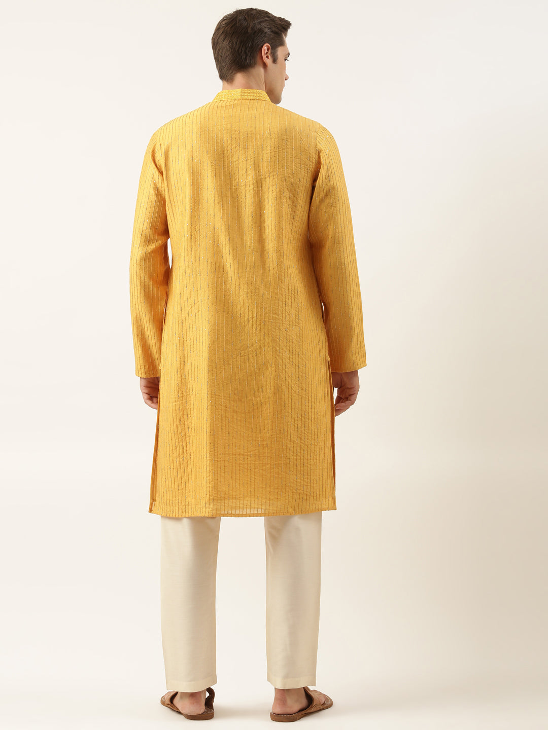 Mustard Yellow Embroidered Kurta Set