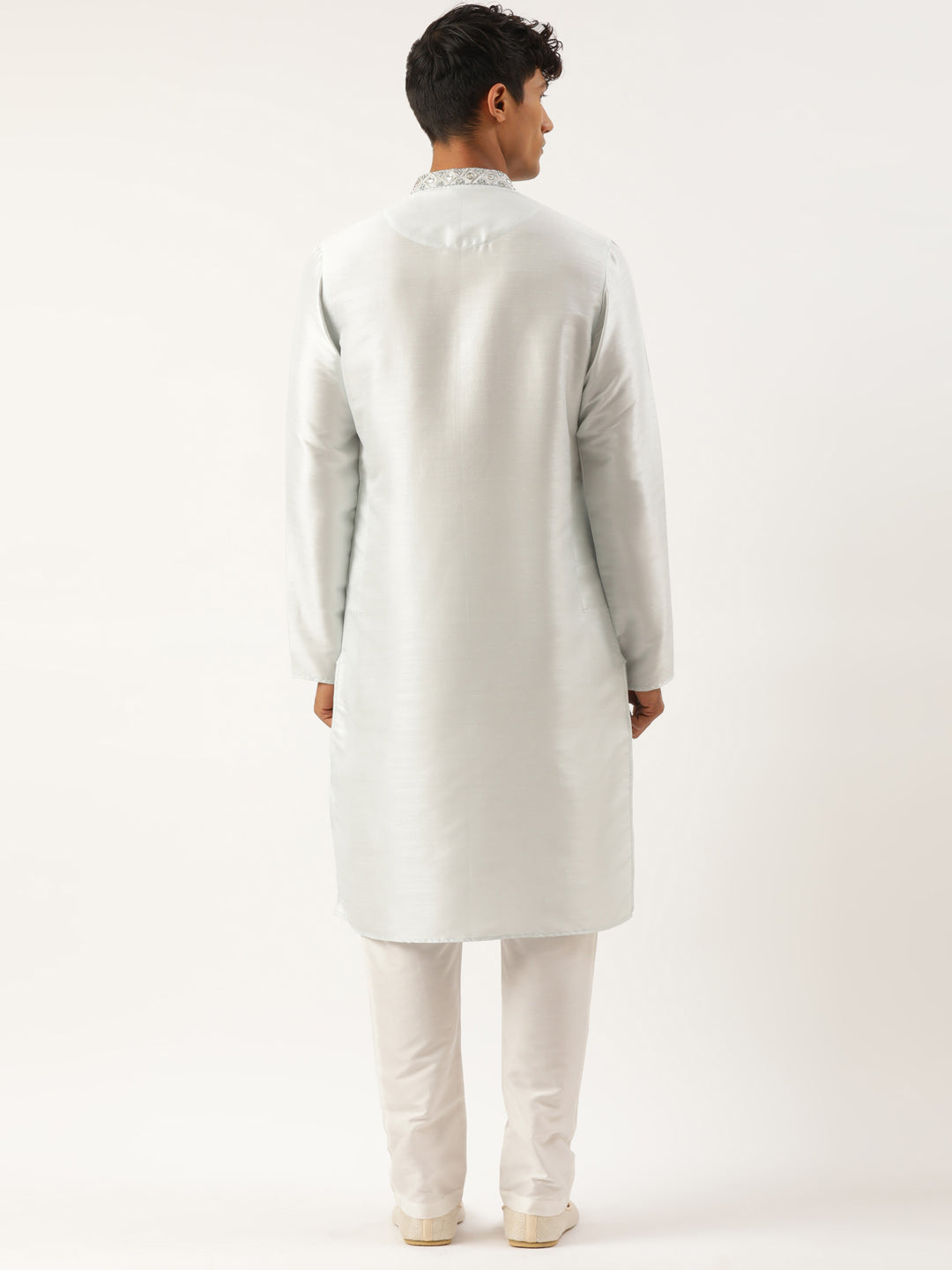 Aqua Blue Gota and Dori Embroideried Kurta Set
