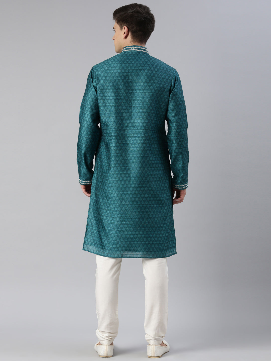 GREEN COTTON PRINTED KURTA SET