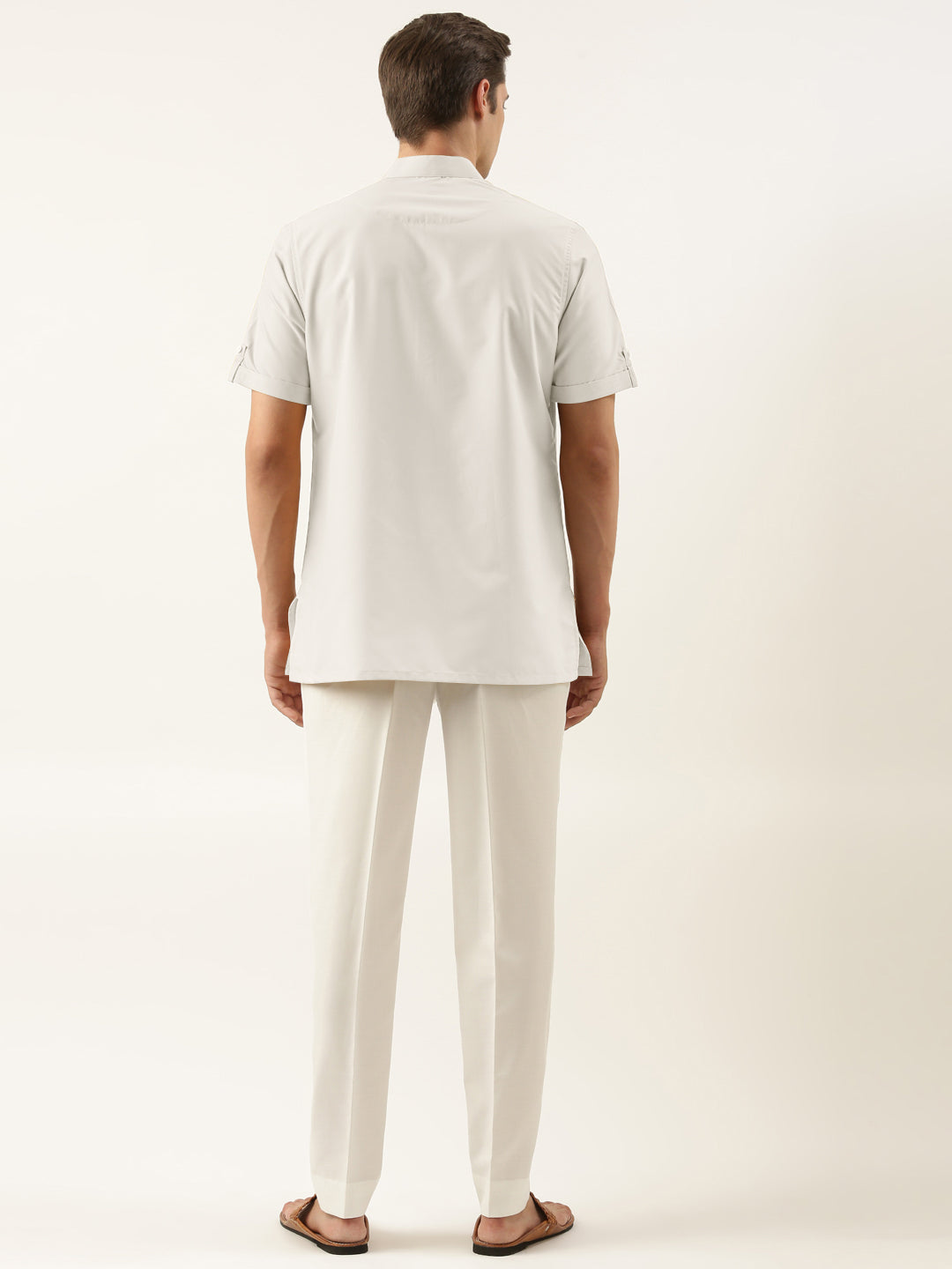 Off White Cotton Short Kurta Set