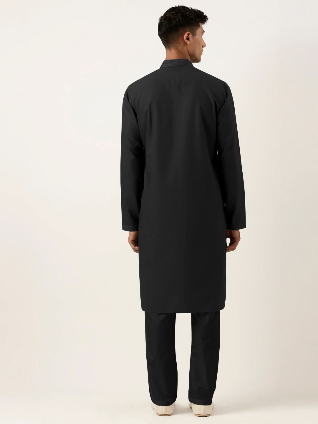 Black Cotton Kurta Set